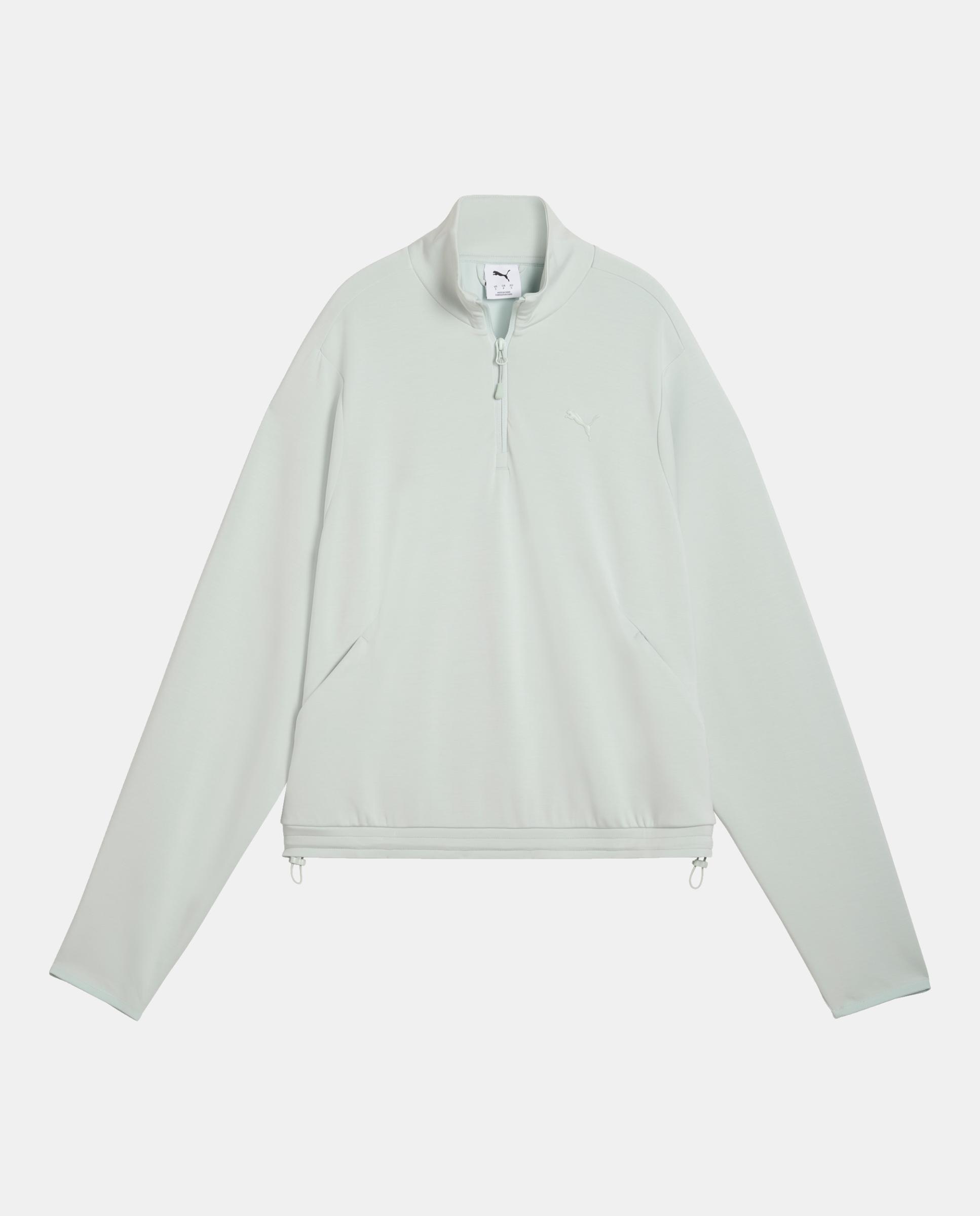 Sudadera de Casual de Mujer PUMATECH SENSE Relaxed Half-Zi Puma - Verde Verde-4