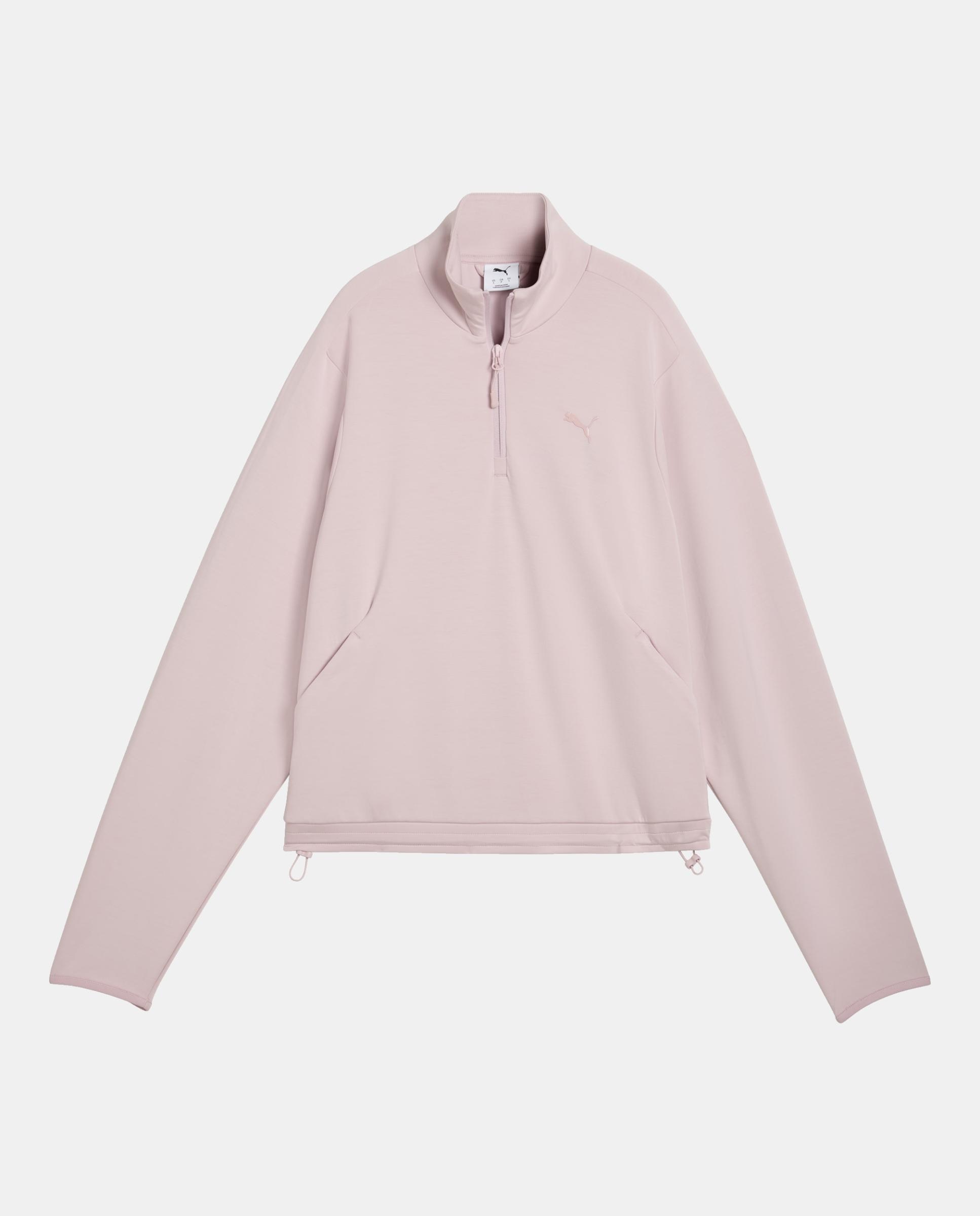 Sudadera de Casual de Mujer PUMATECH SENSE Relaxed Half-Zi Puma - Rosa Rosa-3