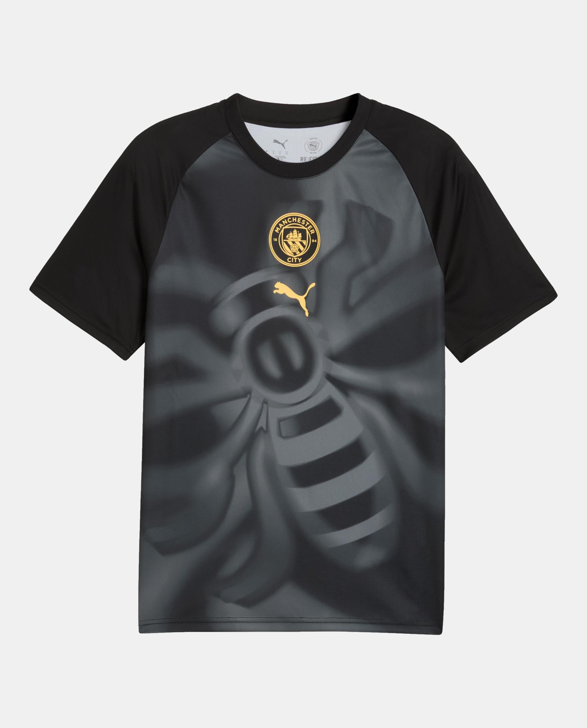 T-shirts M/C de Futebol de Homem MCFC Warm Up Jersey Preto-4