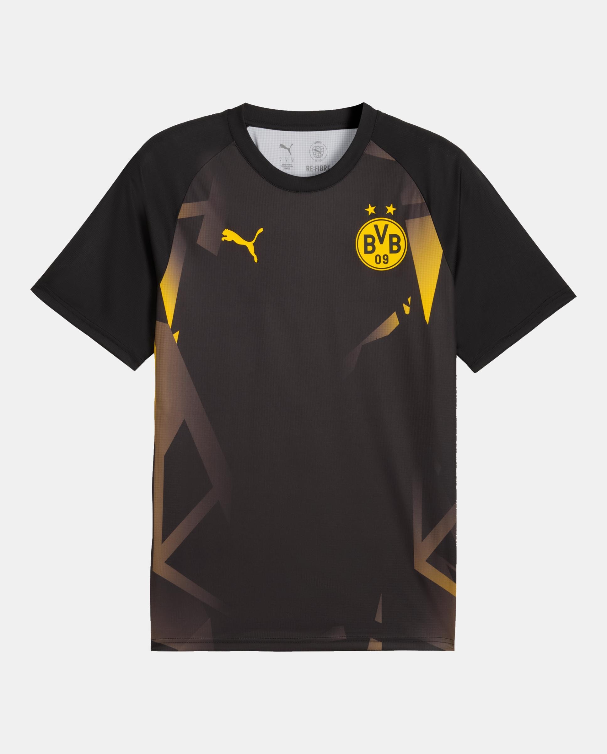 T-shirts M/C de Futebol de Homem BVB Warm Up Jersey Preto-4