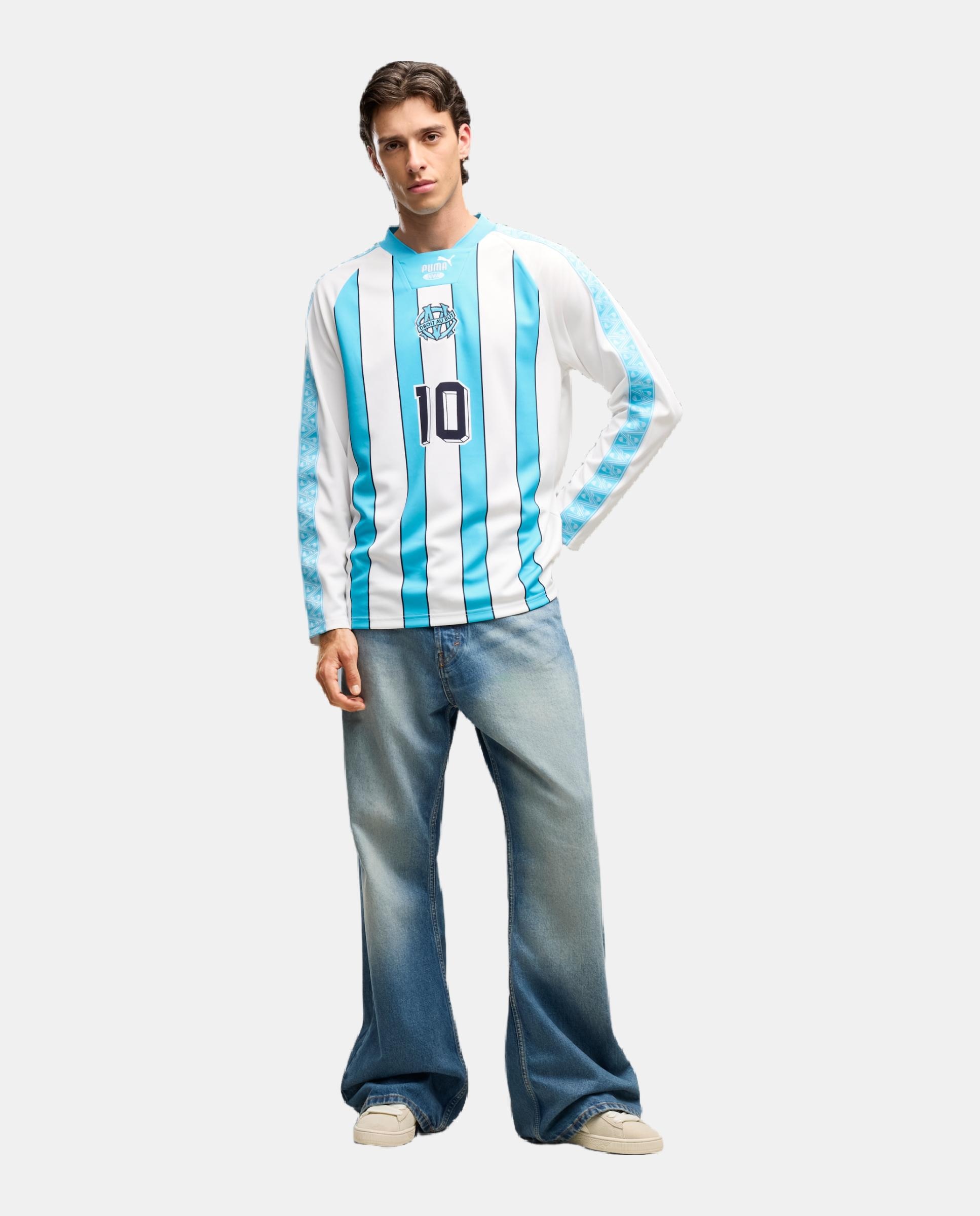 T-shirt M/C de Futebol de Homem OM KING Jersey LS Branco-3