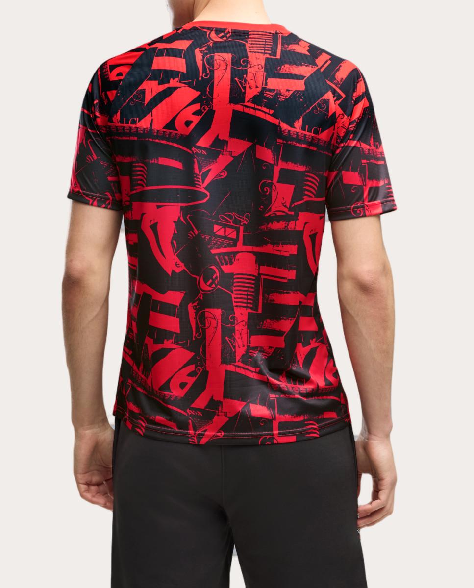 T-shirt de Futebol de Homem AC Milan Warm Up Jersey Vermelho-2