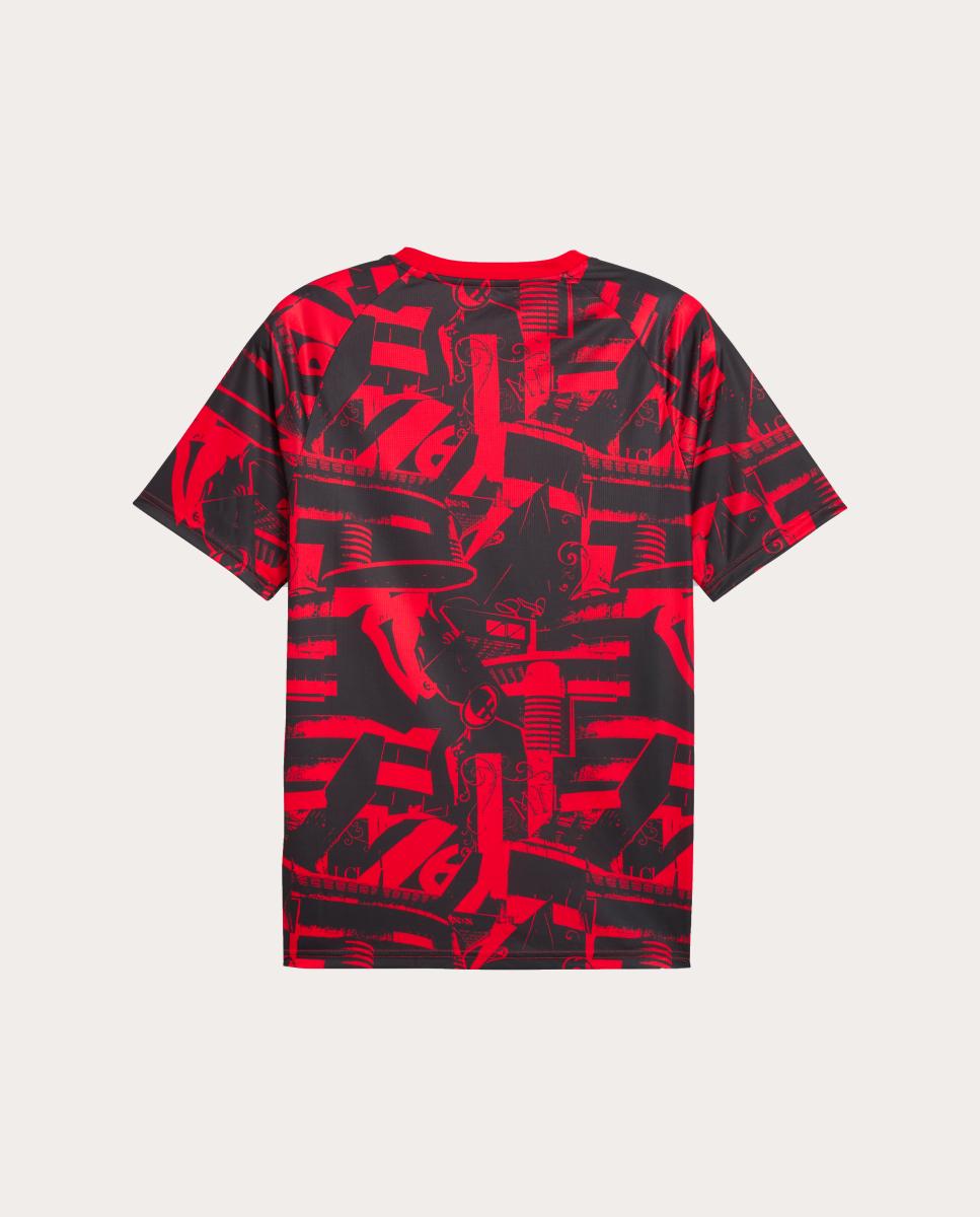 T-shirt de Futebol de Homem AC Milan Warm Up Jersey Vermelho-5
