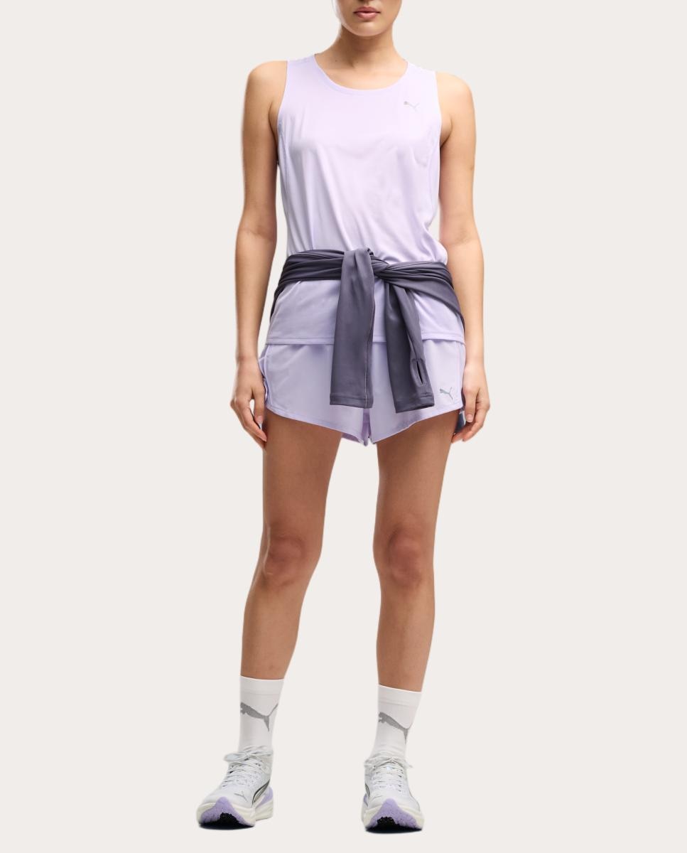 T-Shirt S/M de Running de Mulher W Run Velocity Tank (Poly) Puma Roxo-3