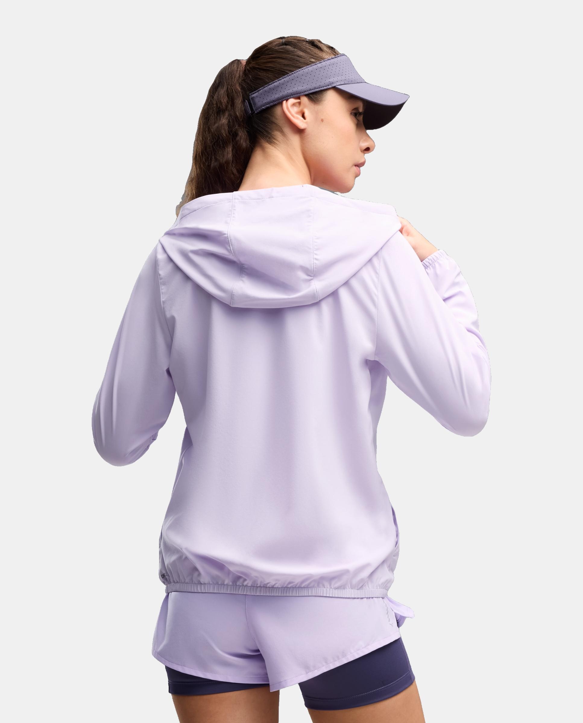Corta-Vento de Running de Mulher Run Velocity Woven Jacket W Roxo-2