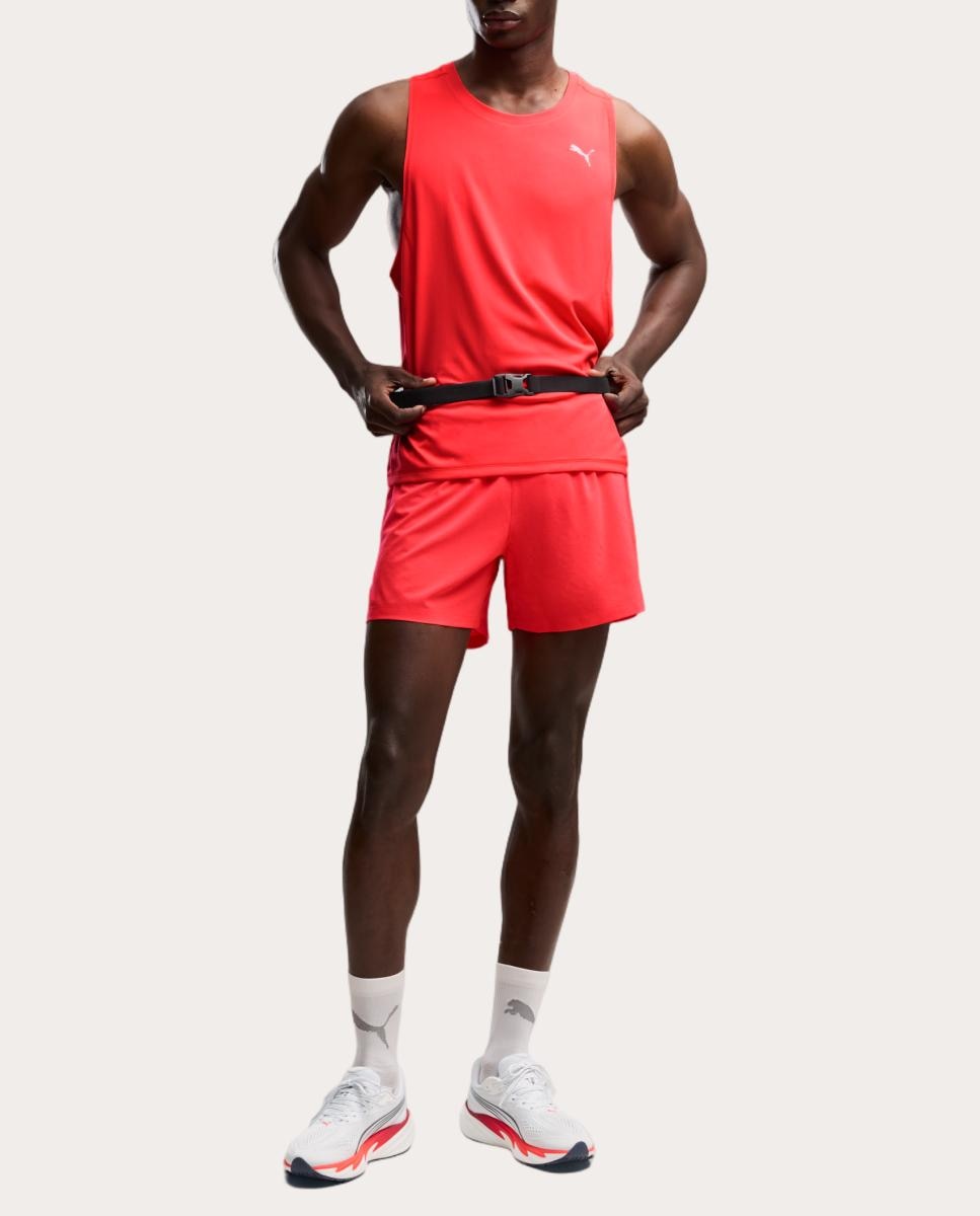 T-Shirt S/M de Running de Homem M Run Velocity Tank (Poly) Puma Vermelho-3