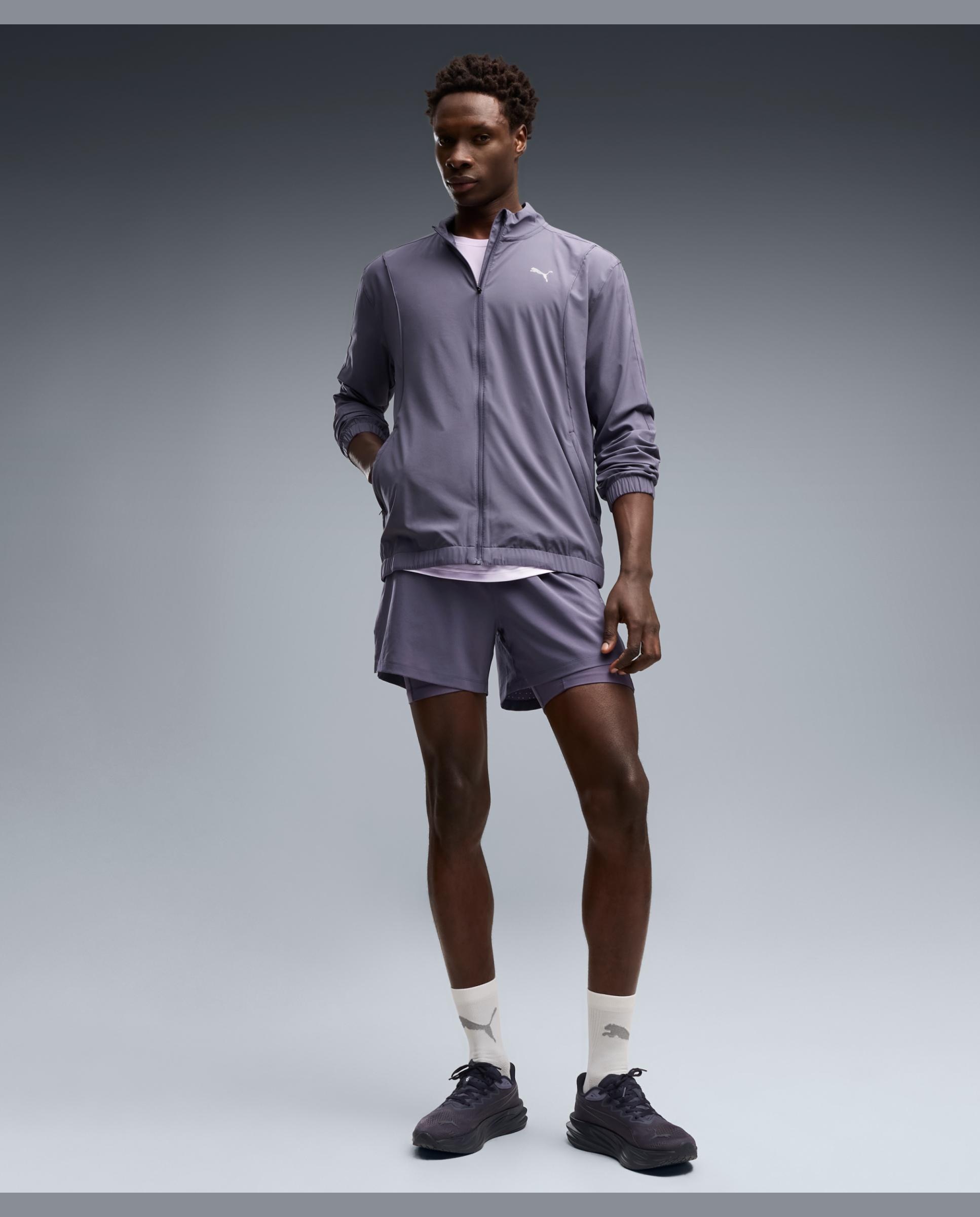 Corta-Vento de Running de Homem Run Velocity Woven Jacket Roxo-5
