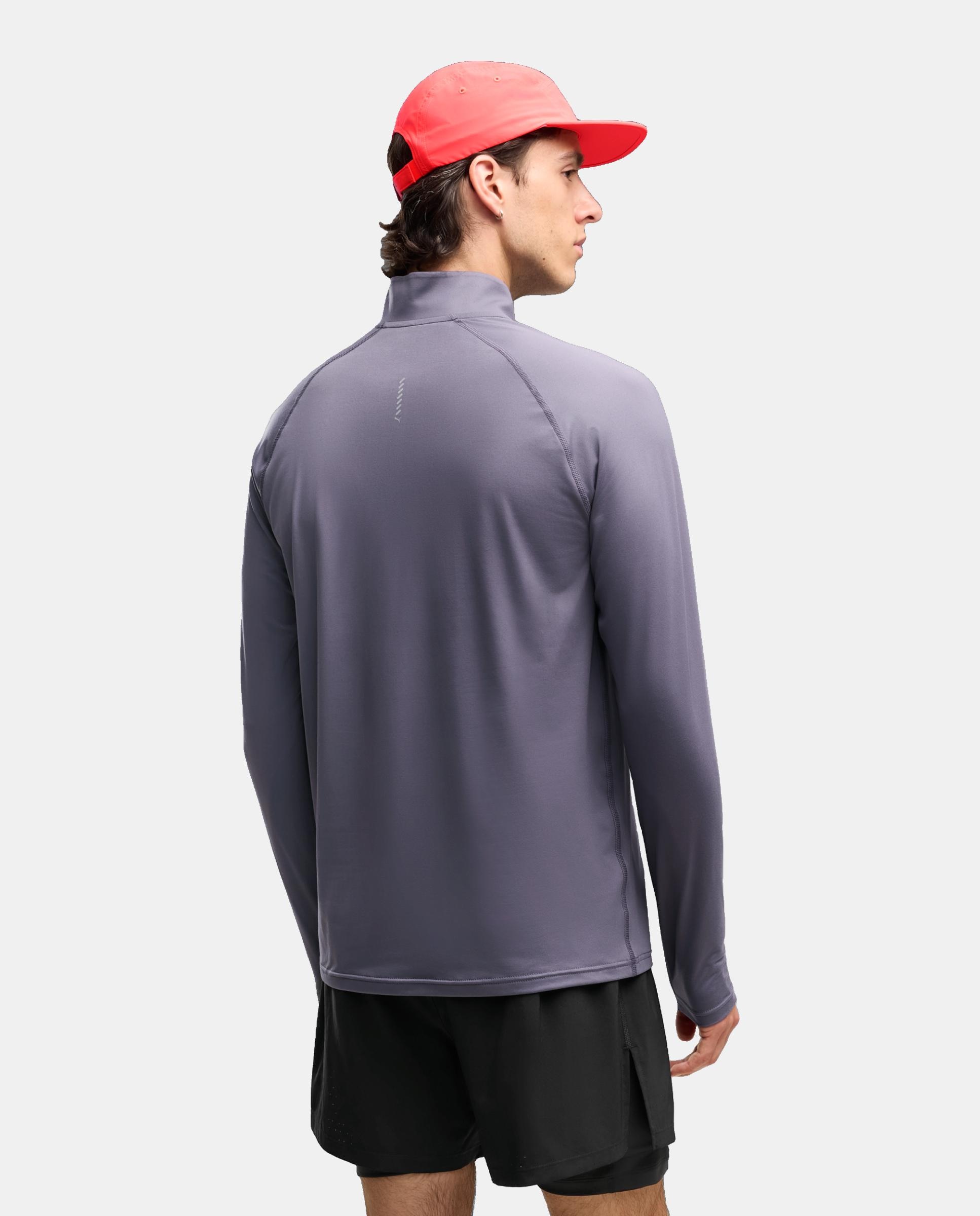 Camisola de Manga Comprida de Running de Homem M Run Velocity Cloudspun 1/4 Z Roxo-2