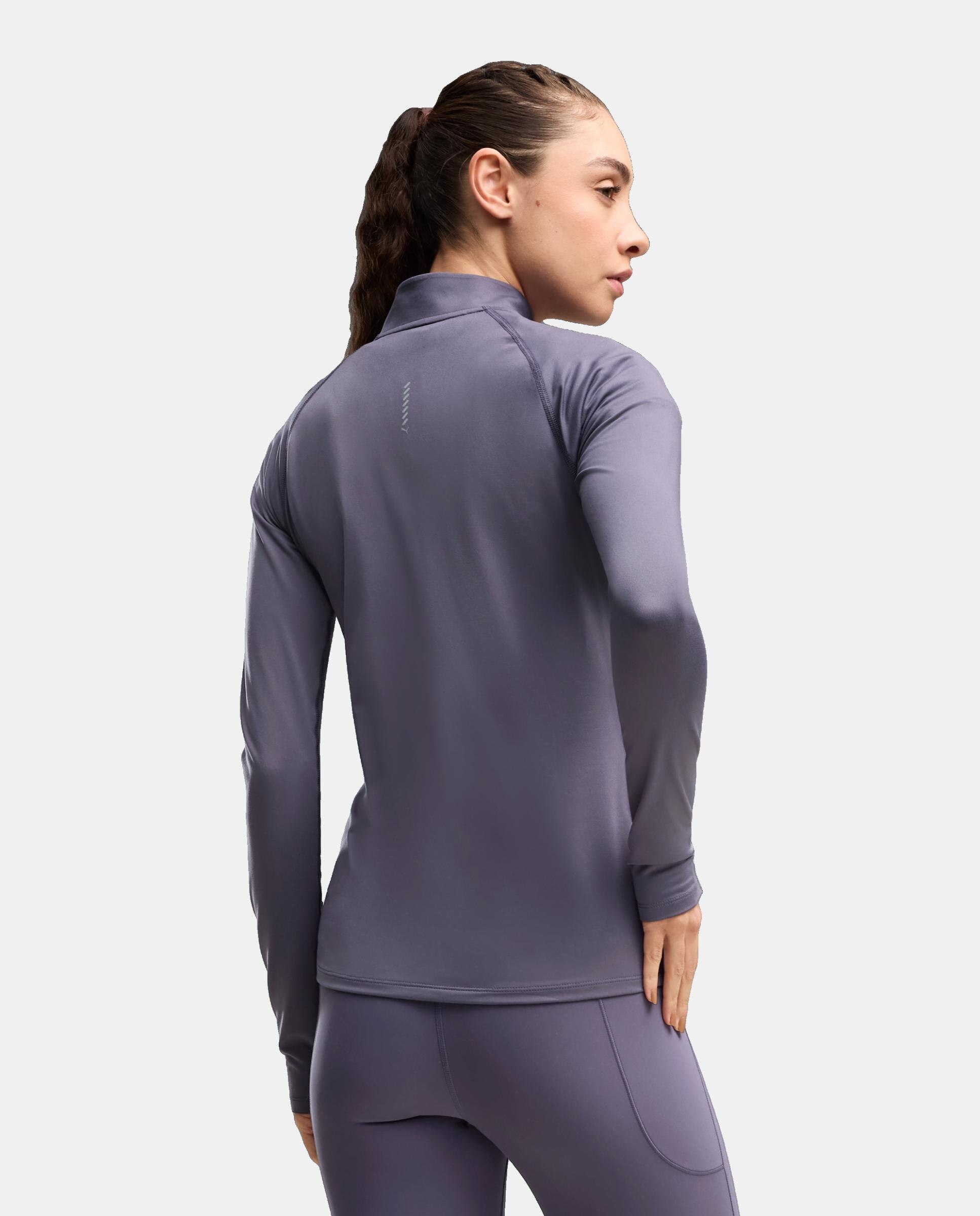 Camisola de Manga Comprida de Running de Mulher W Run Velocity Cloudspun 1/4 Z Roxo-2