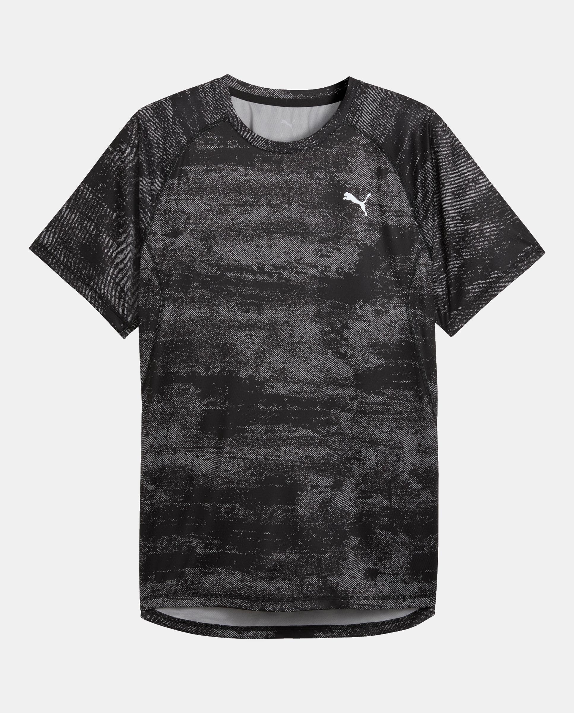 T-shirt de Manga Curta de Running de Homem M Run Velocity AOP Tee Preto-4