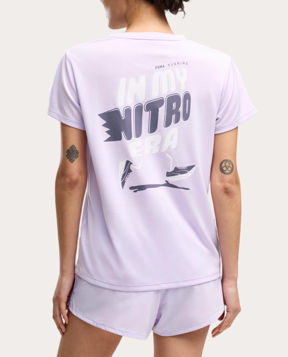 T-Shirt de Running de Mulher W Run Nitro Graphic Tee Puma Roxo-2