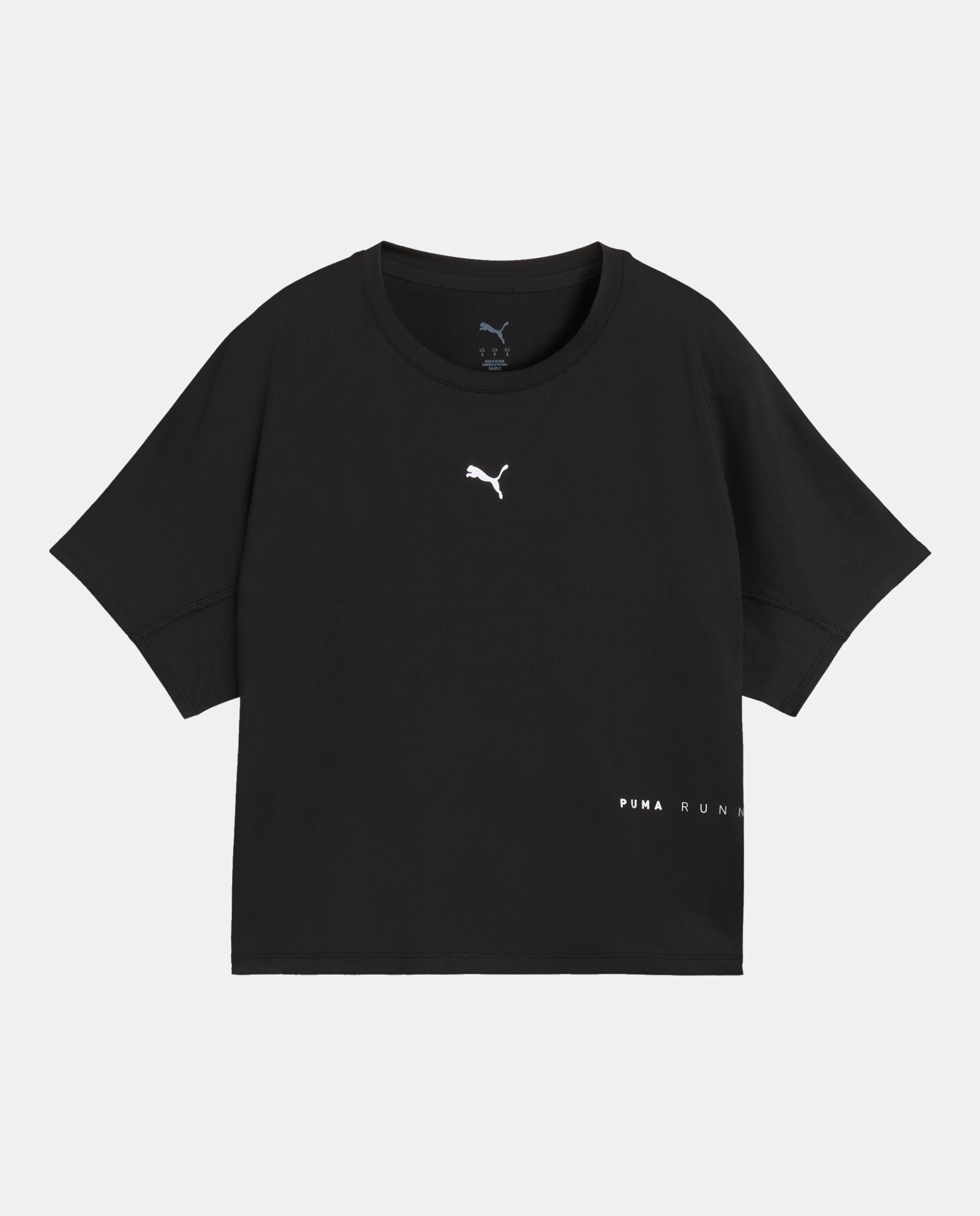 T-shirt de Manga Curta de Running de Mulher W Run BRIGHTSTRIDE Cloudspun T Preto-3