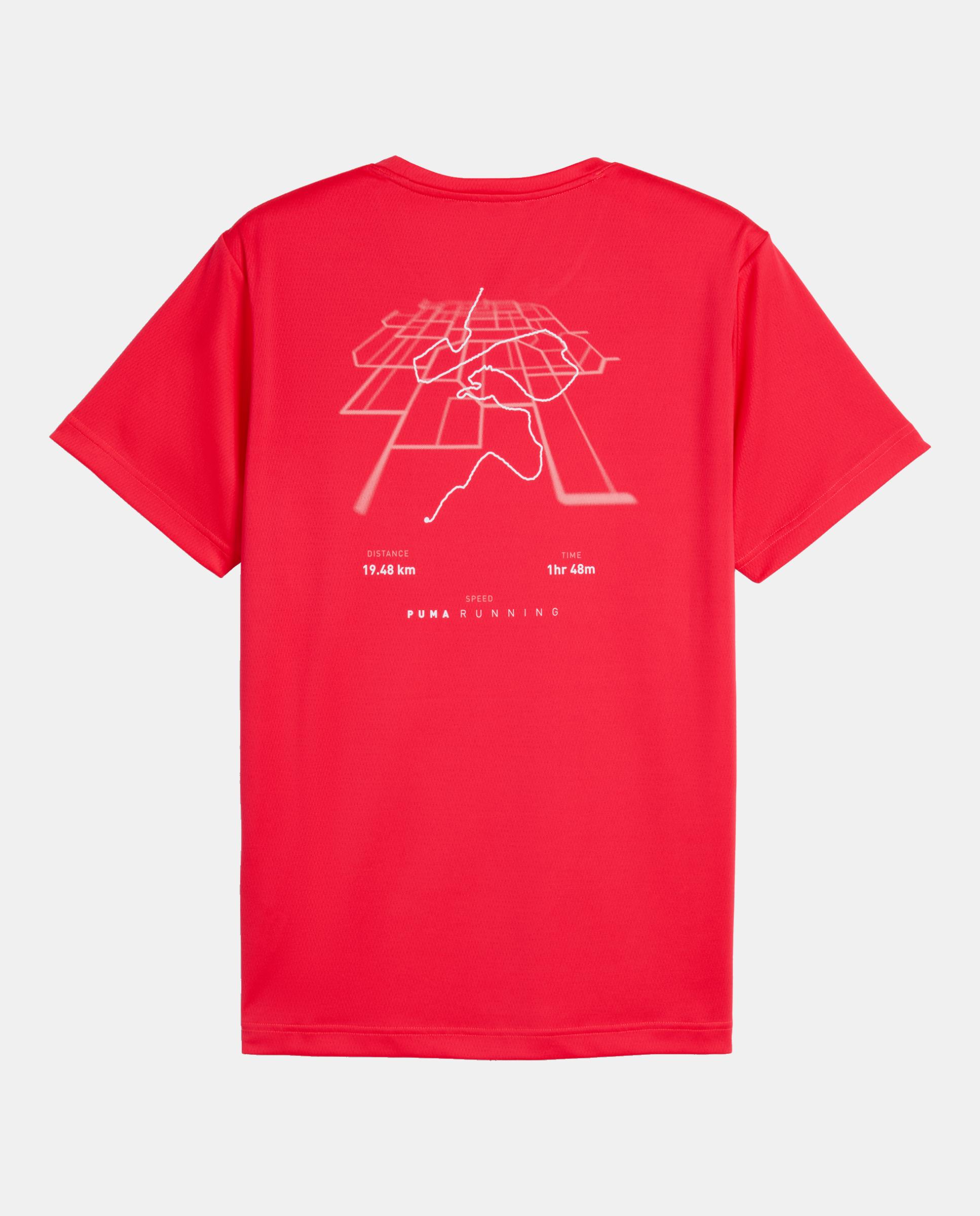 T-shirt de Manga Curta de Running de Homem M Run Illustrative Graphic Tee Vermelho-4
