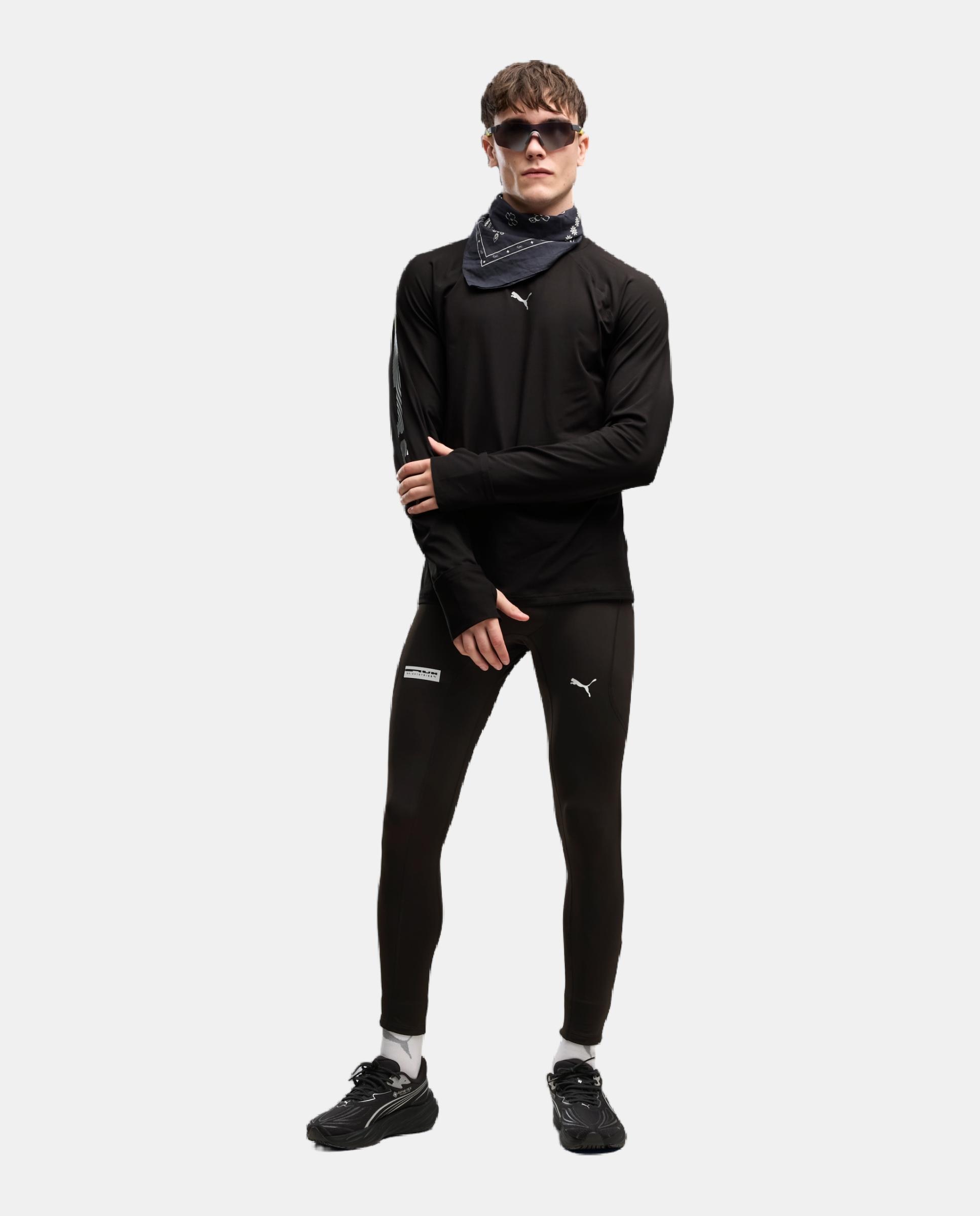 Camisola de Manga Comprida de Running de Homem M Run Brightstride Cloudspun L Preto-3