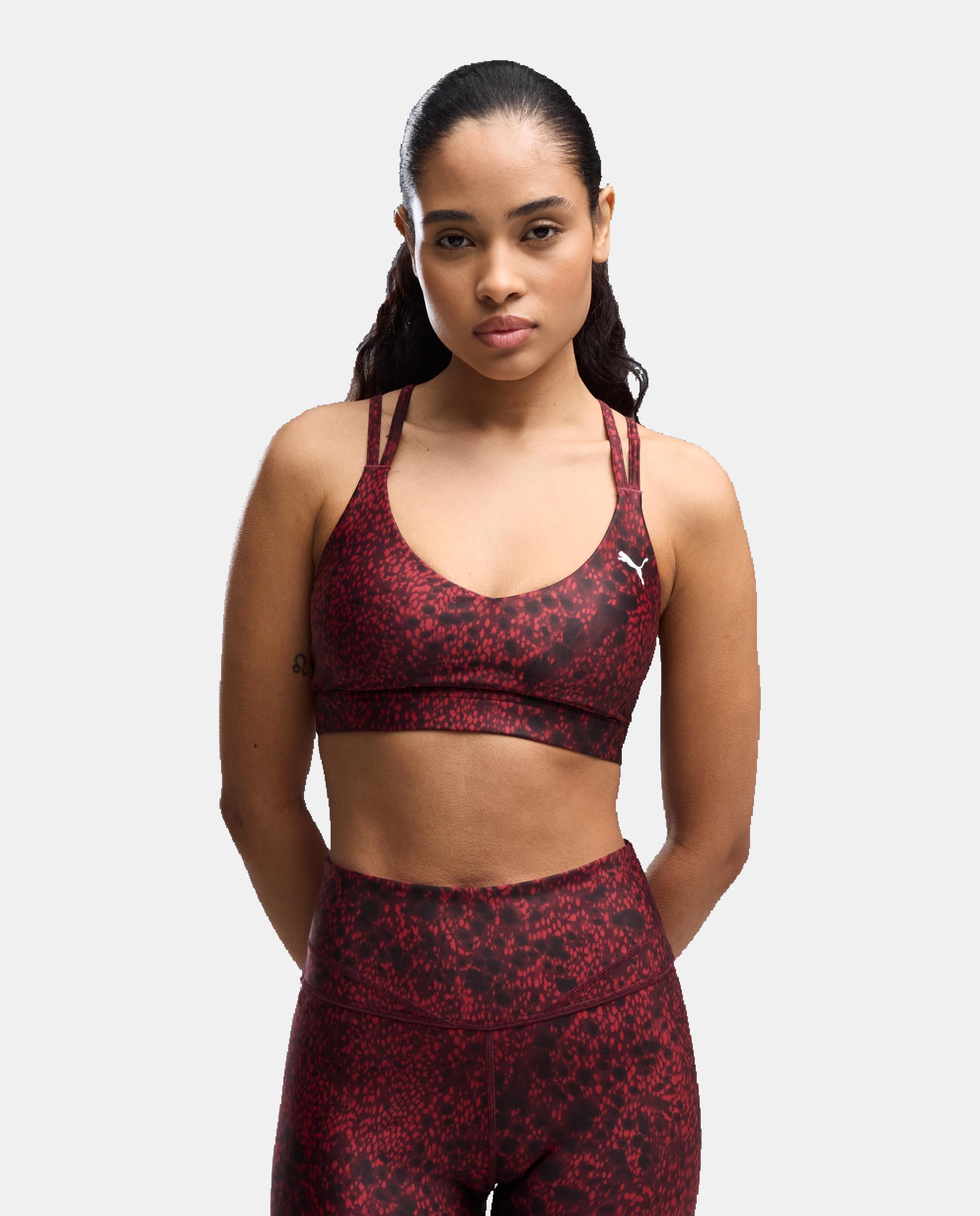 PUMA Tops de Training de Mujer W Tropical Speed Bra - Low Rojo