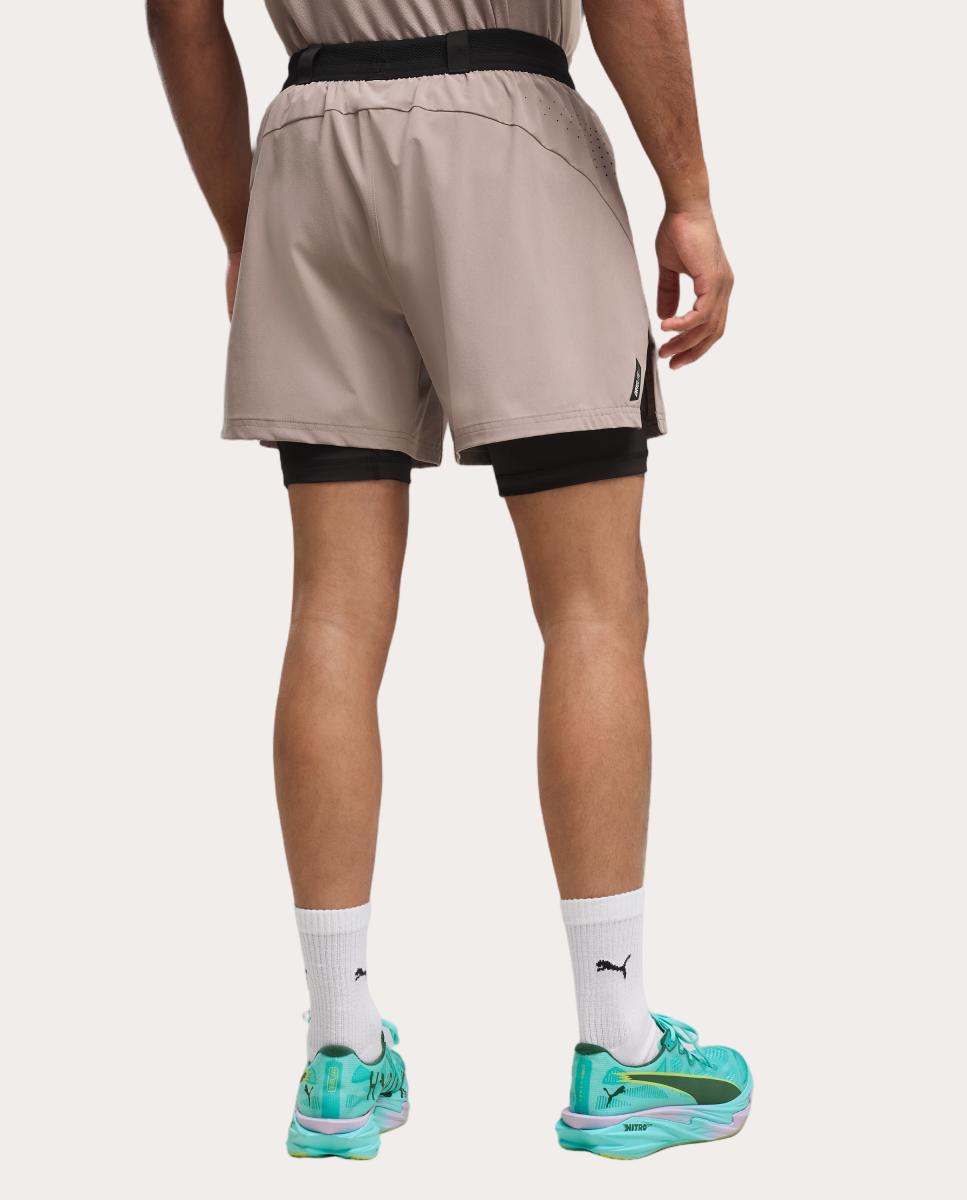 Calções de Training de Homem M Puma X Hyrox 2In1 Pwrmode Sh Puma Castanho-2