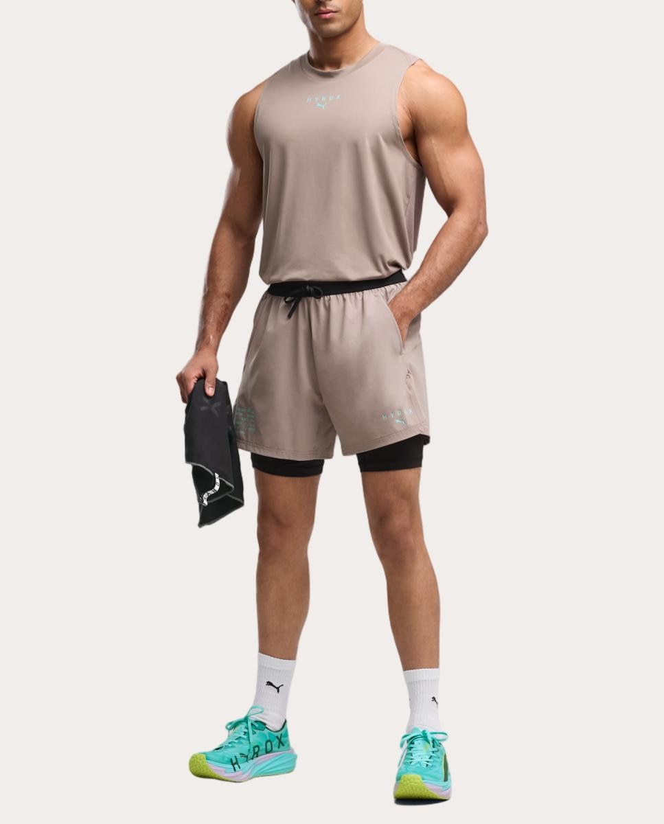 Calções de Training de Homem M Puma X Hyrox 2In1 Pwrmode Sh Puma Castanho-3