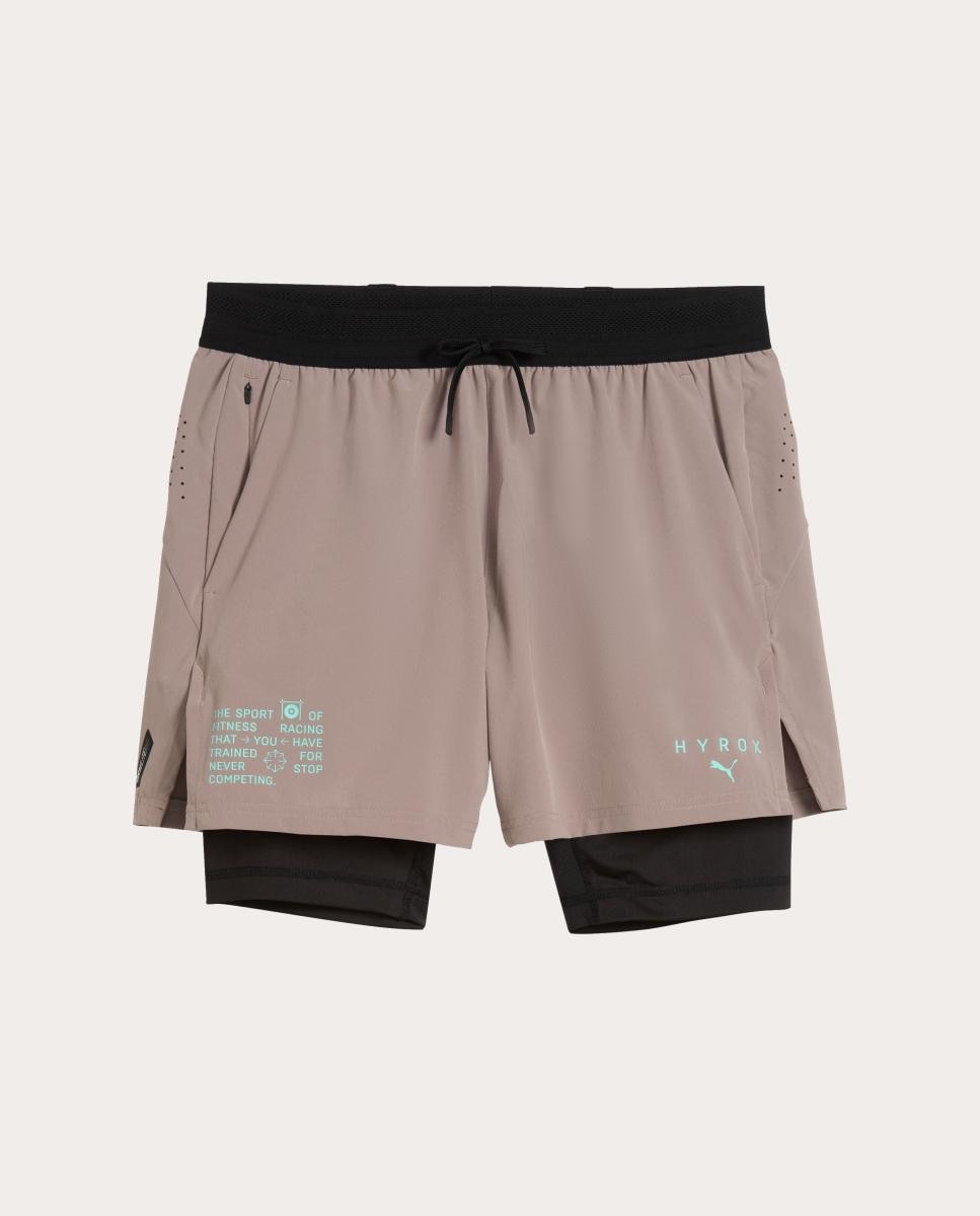 Calções de Training de Homem M Puma X Hyrox 2In1 Pwrmode Sh Puma Castanho-5