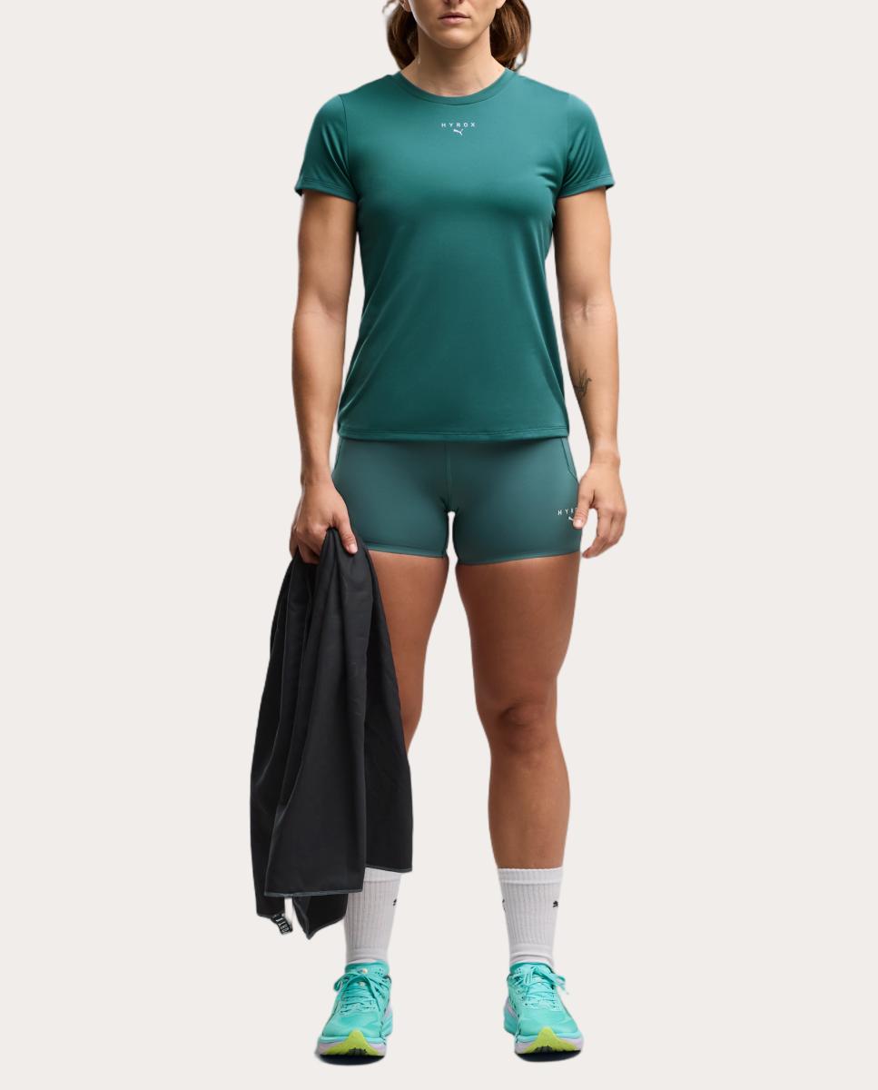 T-Shirt de Training de Mulher W Puma X Hyrox Poly Graphic Te Puma Verde-3