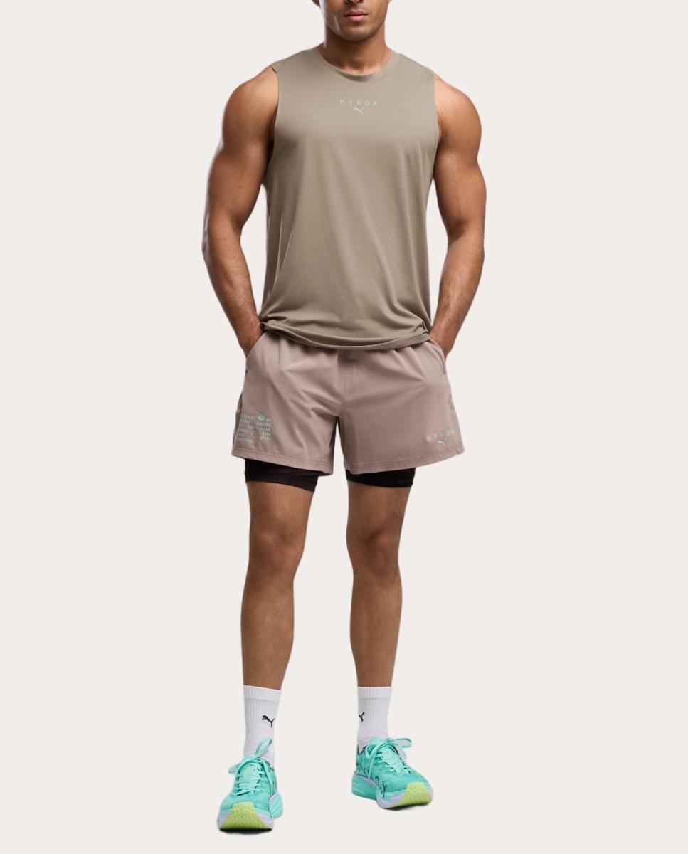 T-Shirt S/M de Training de Homem M Puma X Hyrox Cloudspun Tank Puma Castanho-3