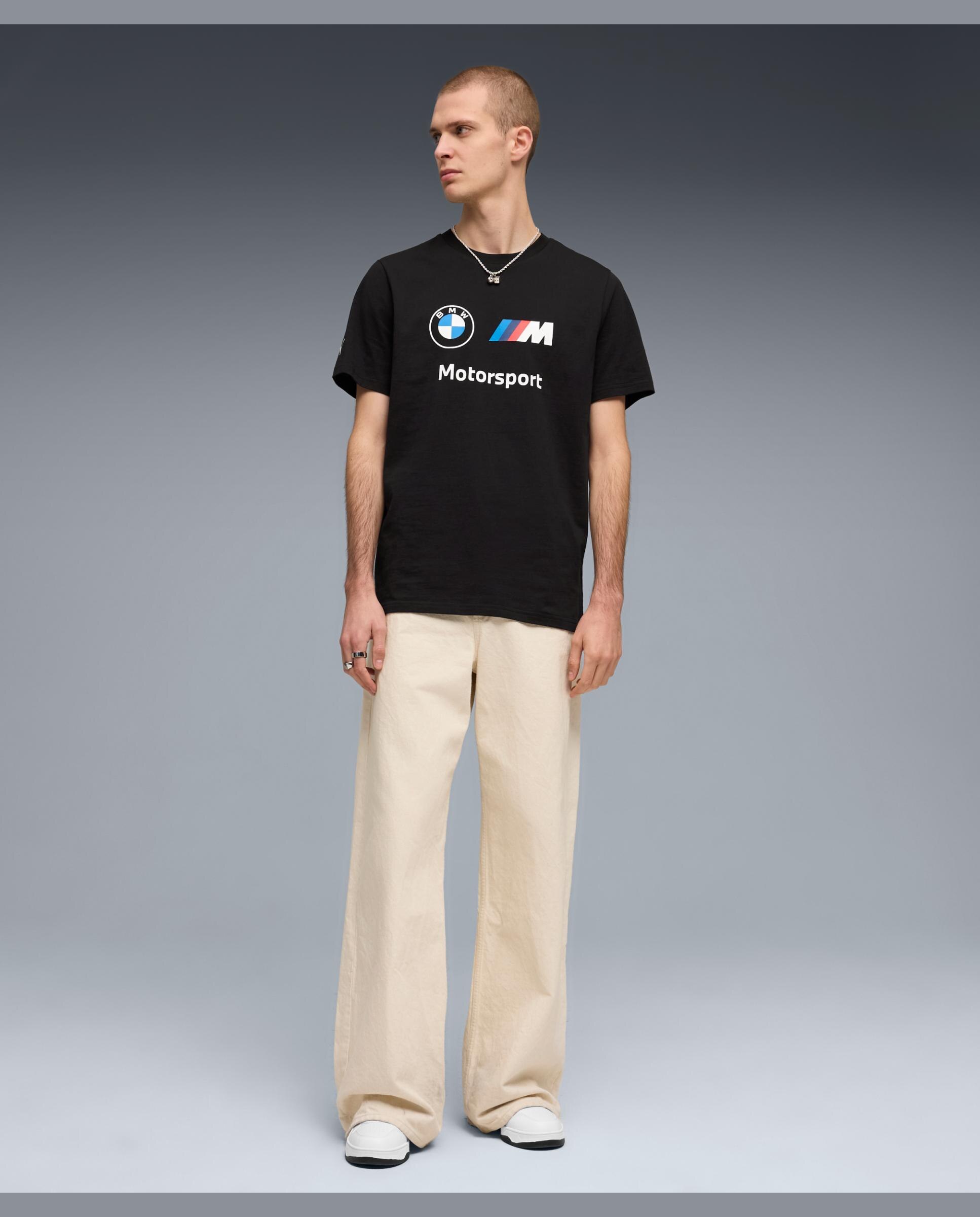 T-shirt de Manga Curta Casual de Homem BMW MMS Ess Logo Tee Preto-5