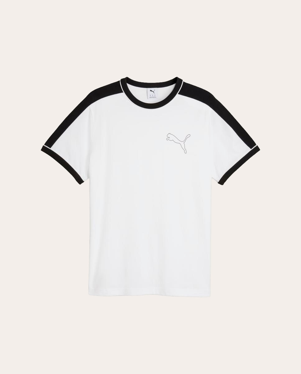 T-Shirt Casual de Homem T7 Love Of The Cat Ringer Tee Puma Branco-4