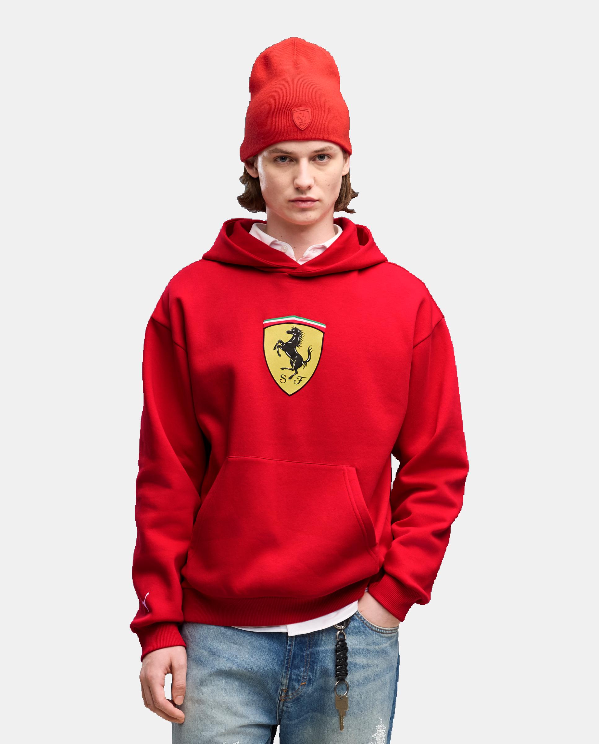 PUMA Sudaderas de Casual de Hombre Ferrari Colored Shield Hoodie Rojo