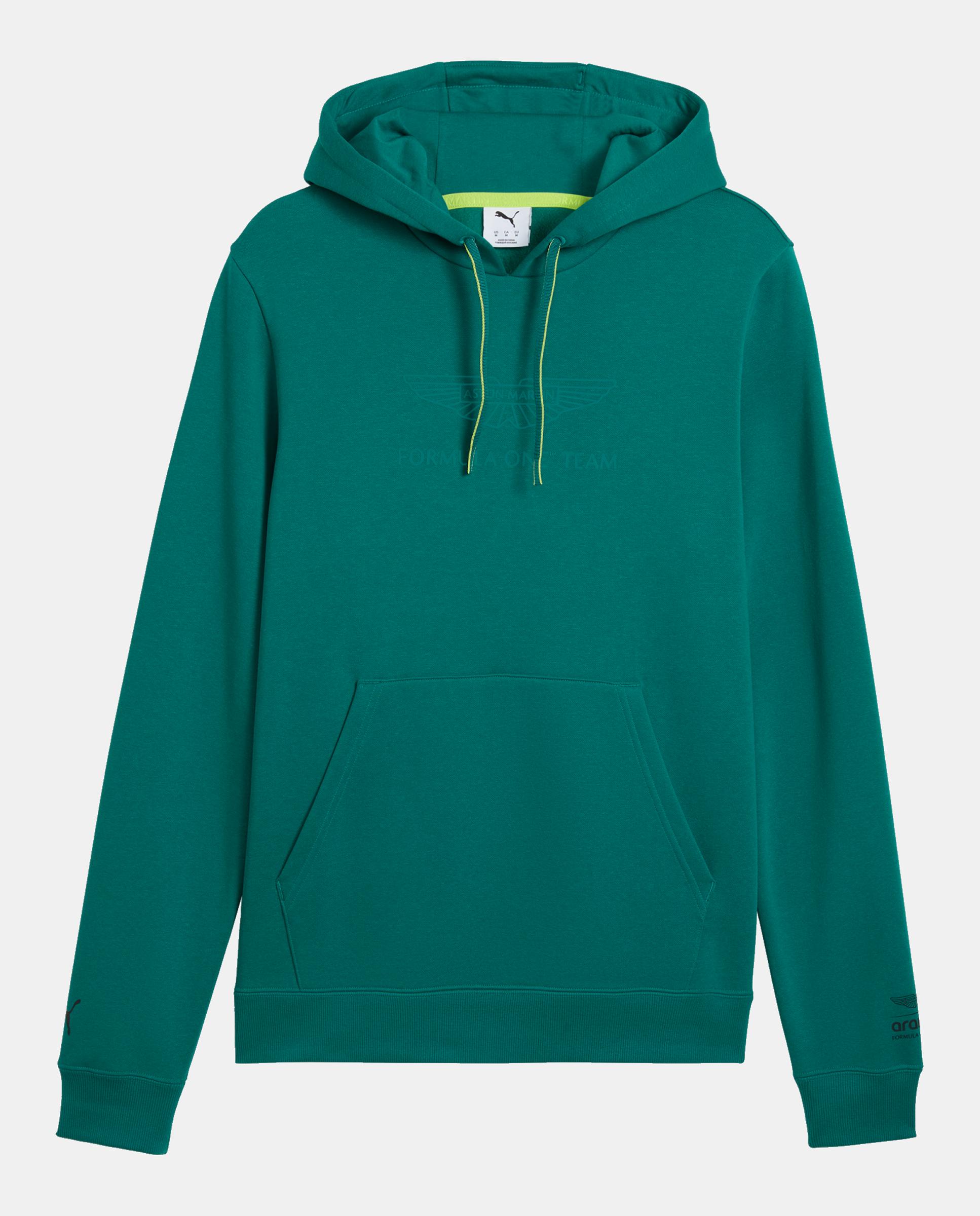 PUMA Sudaderas de Casual de Hombre AMF1 Essential Sweat Logo Hood Verde