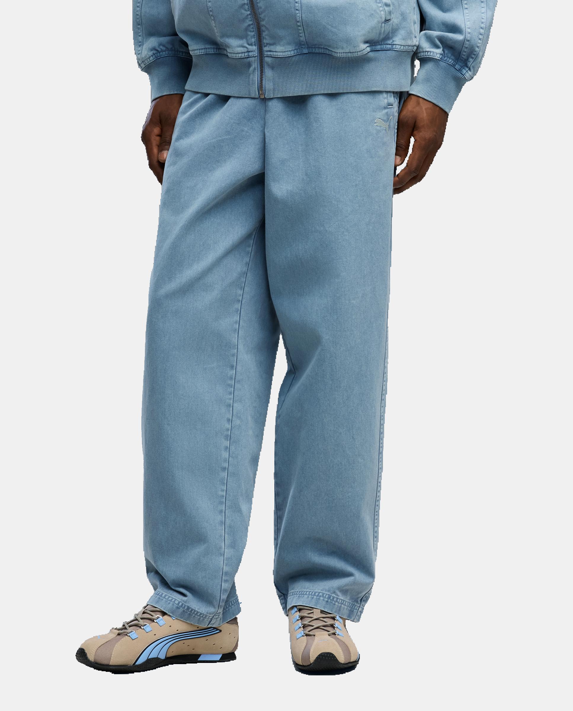 Calças Casual de Homem Rise Of Freizeit Washed Relaxe Puma Azul-2