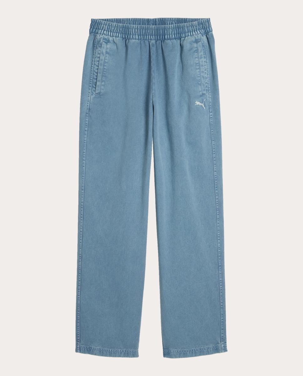 Calças Casual de Homem Rise Of Freizeit Washed Relaxe Puma Azul-4