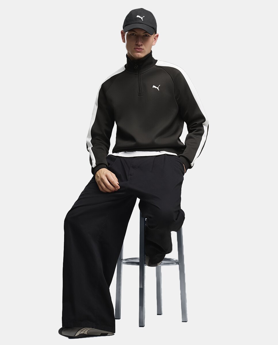 Sweatshirt  Casual de Homem T7 Family Quarter Zip Track Ja Puma Preto-5