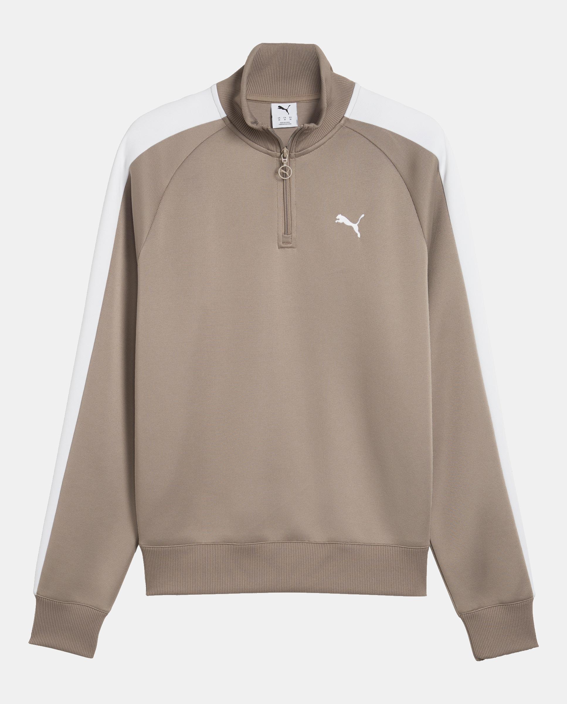 Sweatshirt  Casual de Homem T7 Family Quarter Zip Track Ja Puma Castanho-3