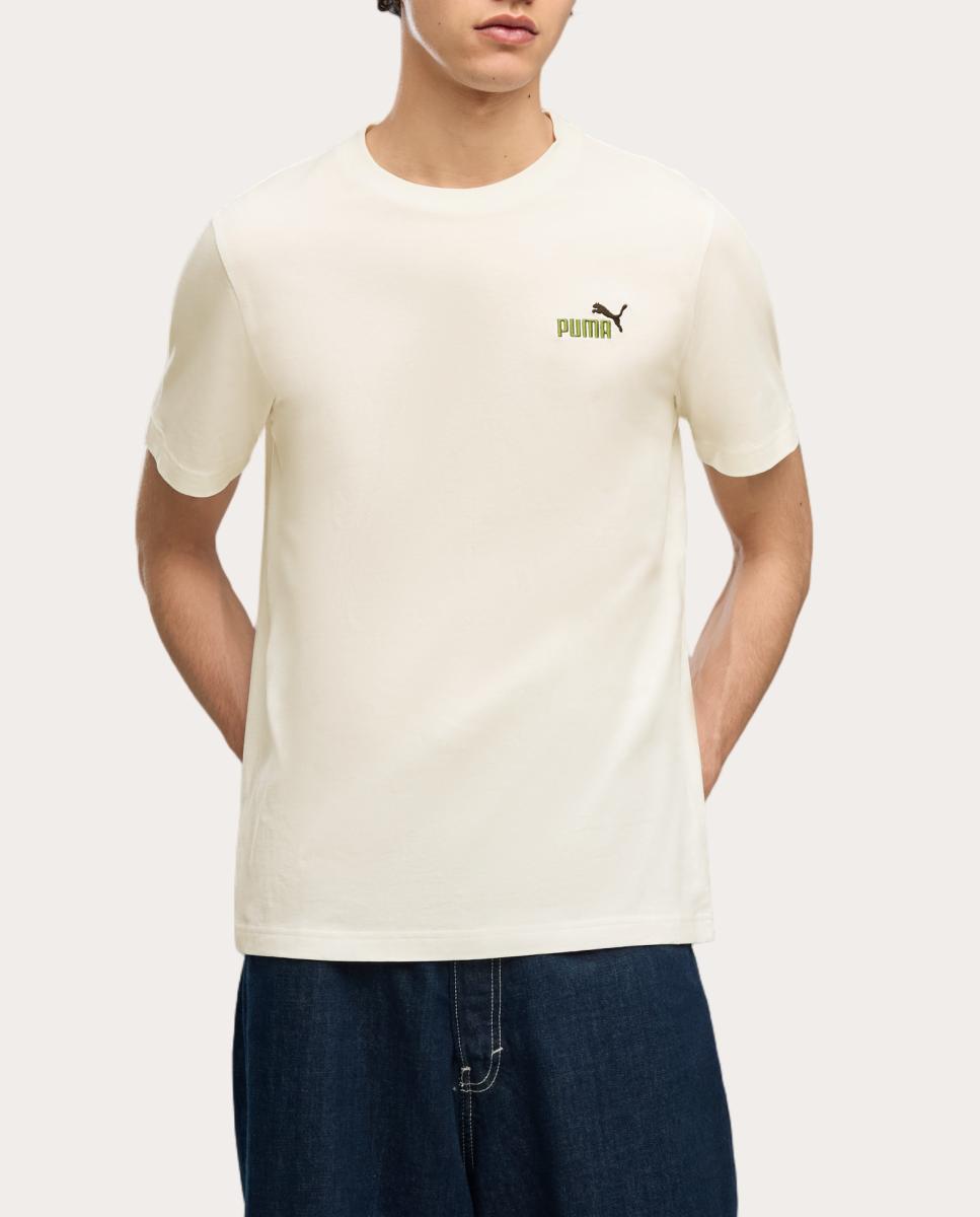 T-Shirt Casual de Homem Ess 2 Color Small No. 1 Logo T Puma Branco-3