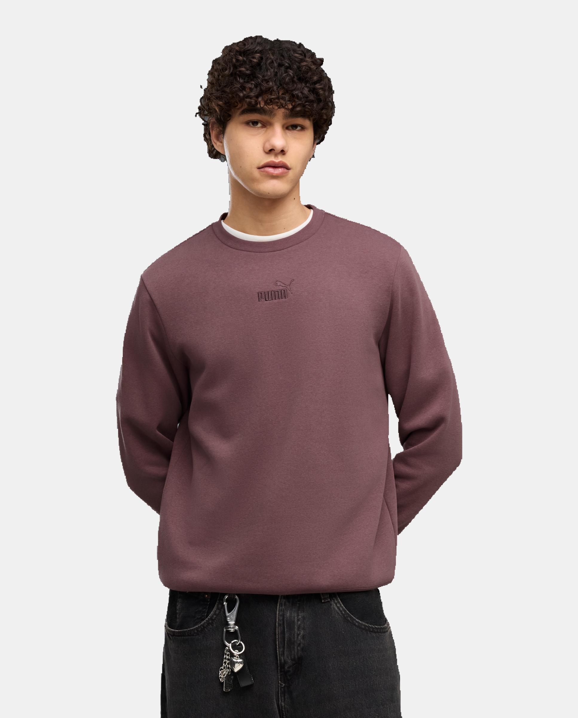 PUMA Sudadera de Casual de Hombre ESS Small No.1 Logo centered Marrón