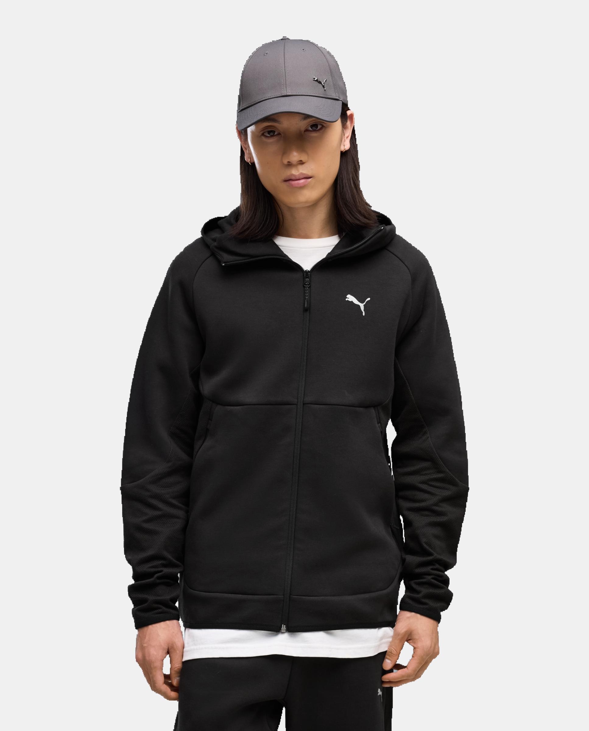 Sudadera de Casual de Hombre PUMATECH Slim Elevated Full-Zi Puma - Negro Negro-1