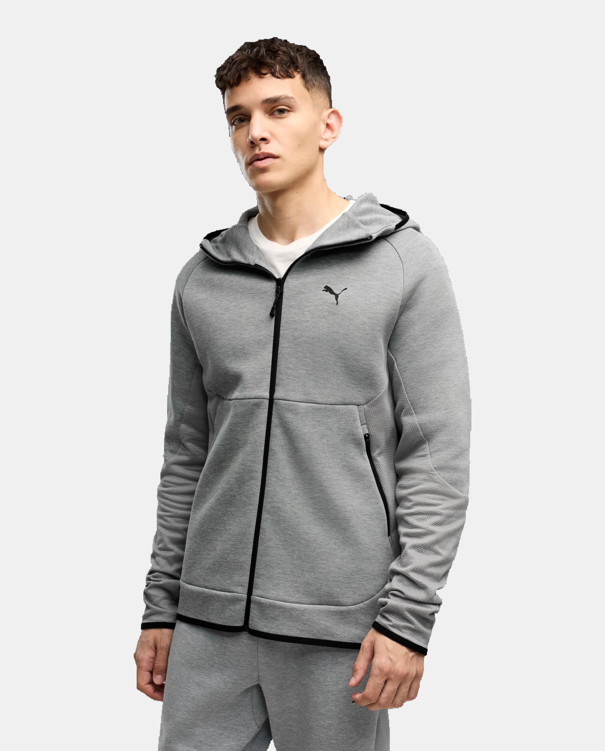 Sudadera de Casual de Hombre PUMATECH Slim Elevated Full-Zi Puma Gris
