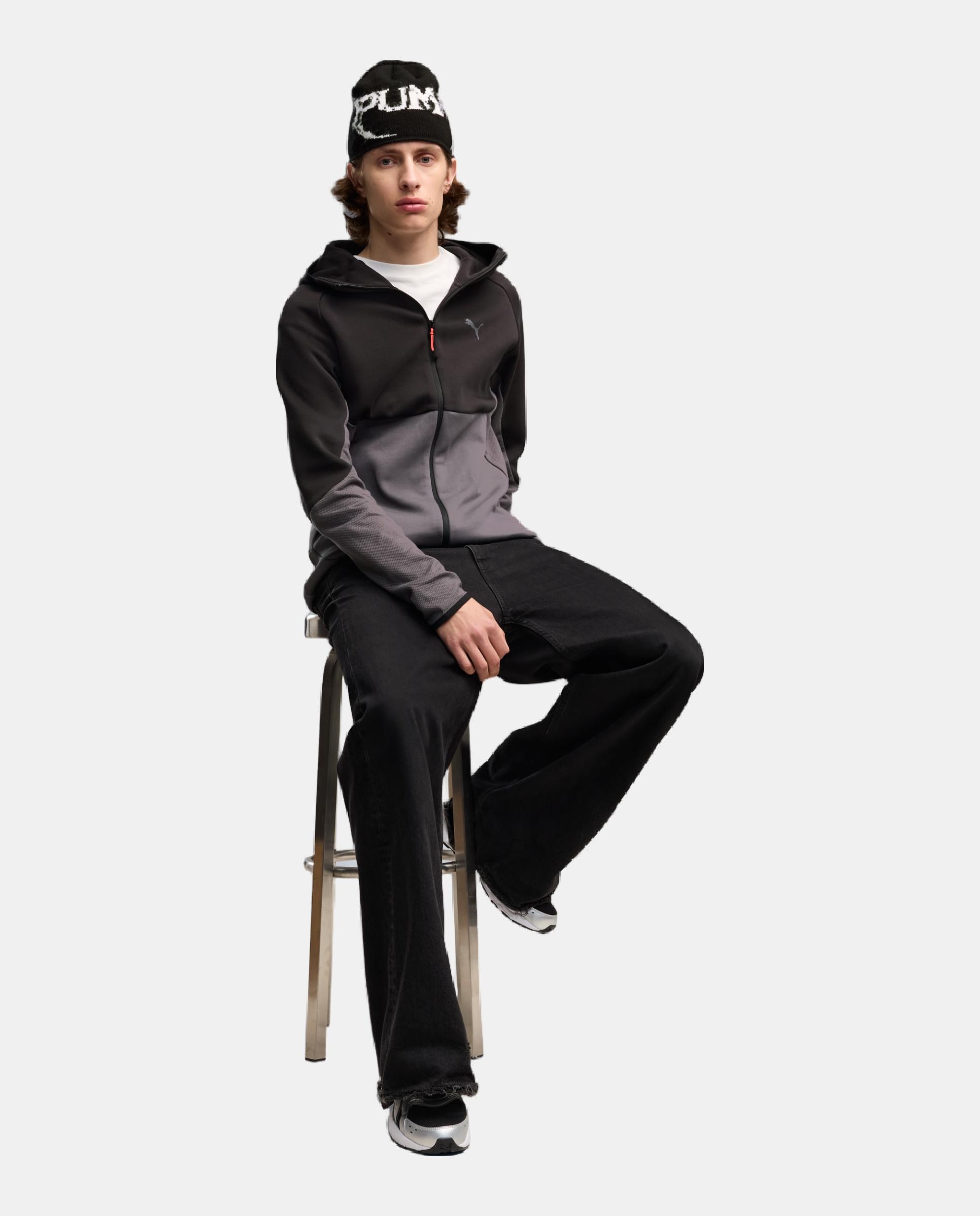 Sudadera de Casual de Hombre PUMATECH Slim Elevated Full-Zi Puma - Gris Gris-5