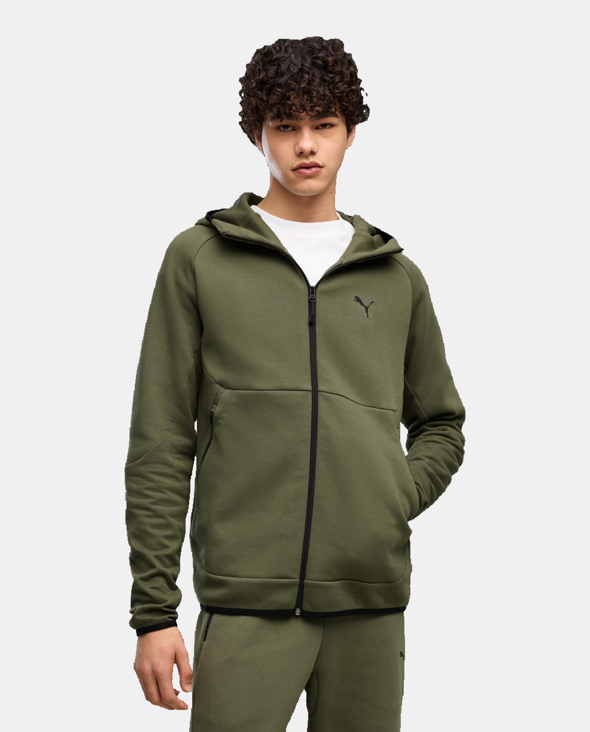 Sudadera de Casual de Hombre PUMATECH Slim Elevated Full-Zi Puma - Verde Verde-1