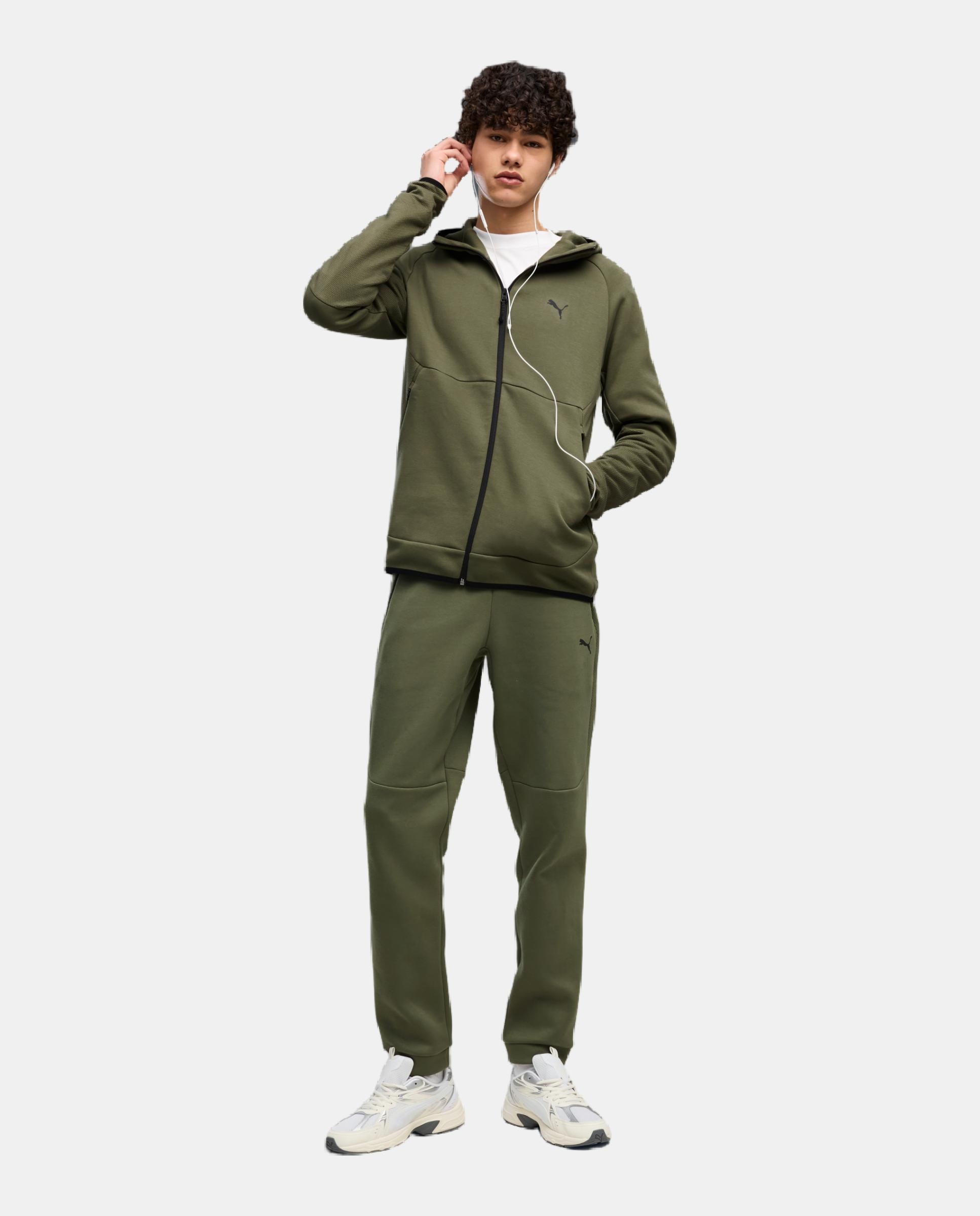 Sudadera de Casual de Hombre PUMATECH Slim Elevated Full-Zi Puma - Verde Verde-5