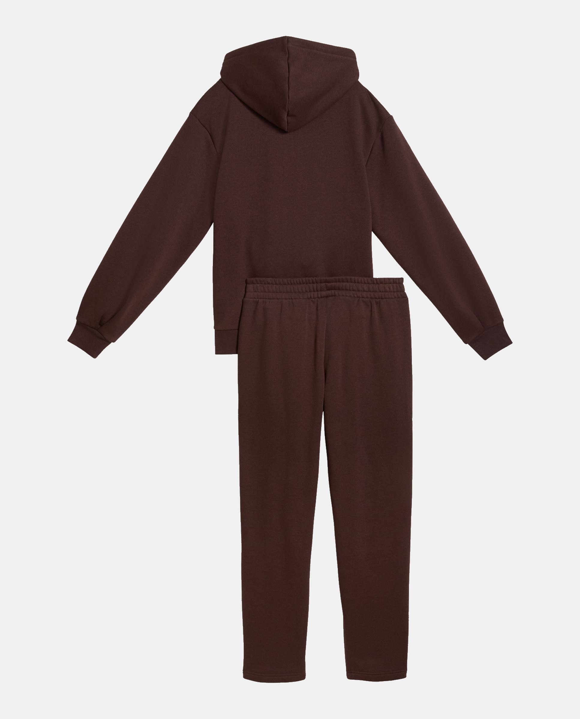 Fato de Treino Casual de Mulher Metallic Hooded Standard Sweat Puma Castanho-4