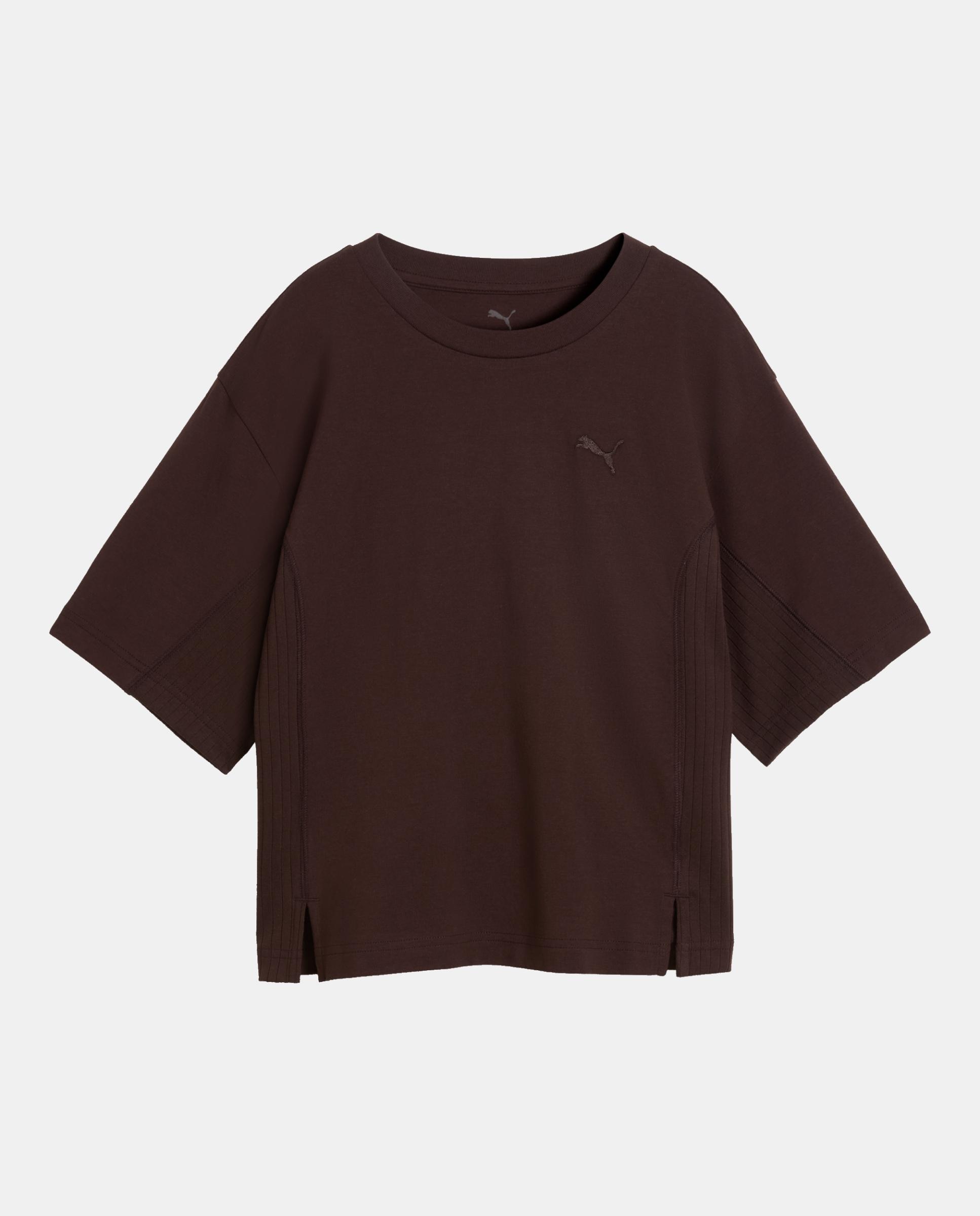 T-Shirt M/C Casual de Mulher Her Relaxed Tee Puma Castanho-3
