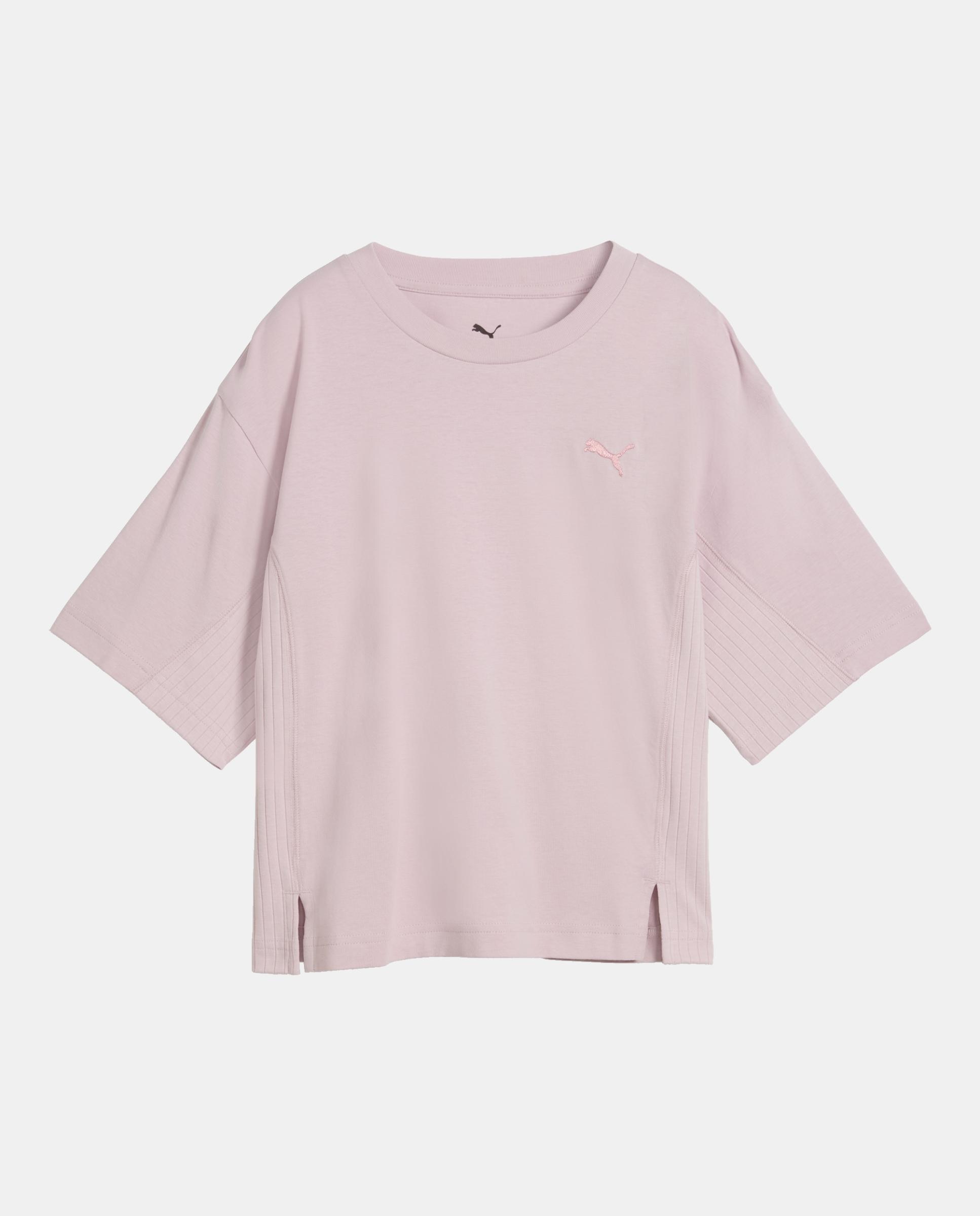 T-Shirt M/C Casual de Mulher Her Relaxed Tee Puma Rosa-3