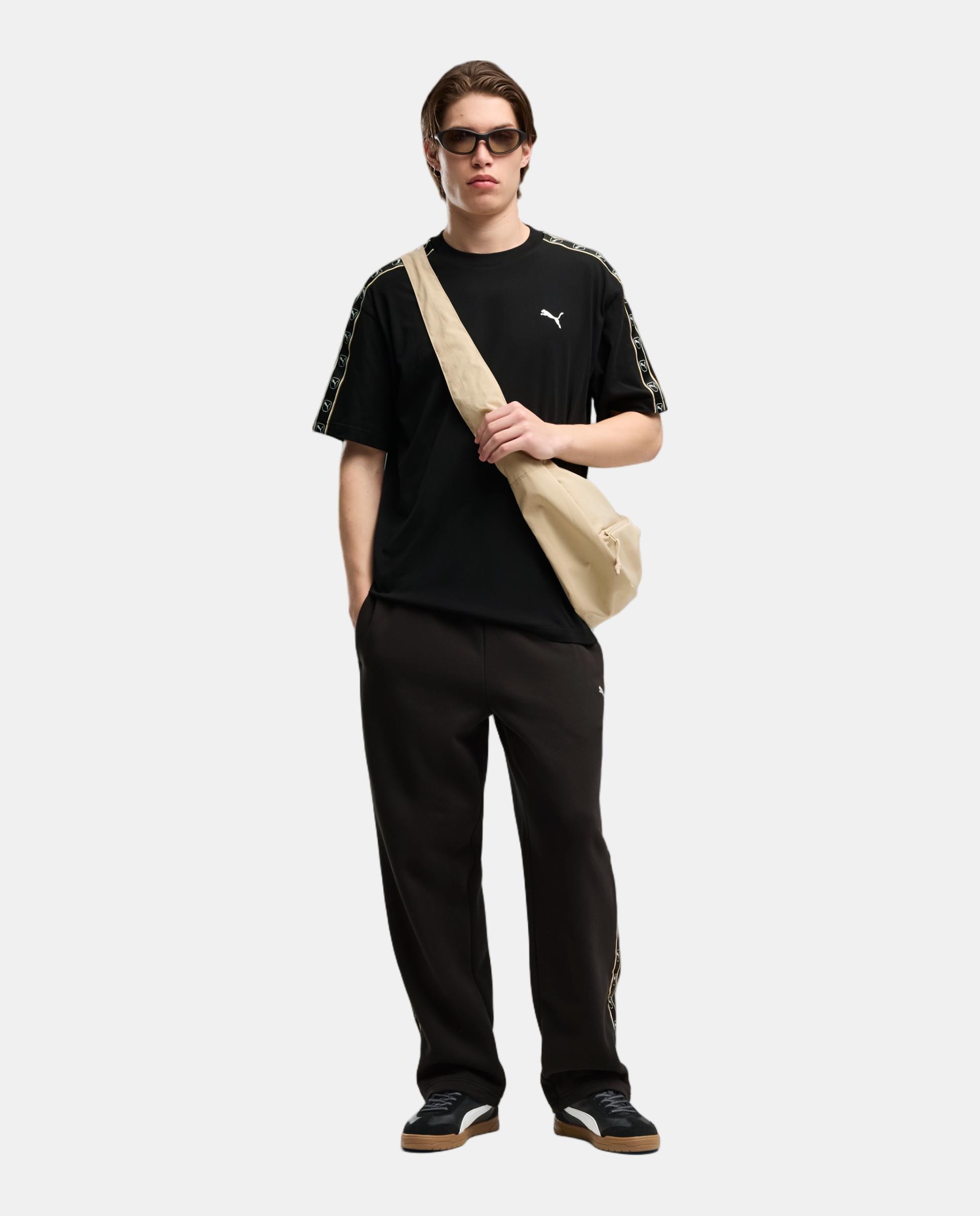 T-Shirt M/C Casual de Homem Ess Elevated Tape Relaxed Tee Puma Preto-5