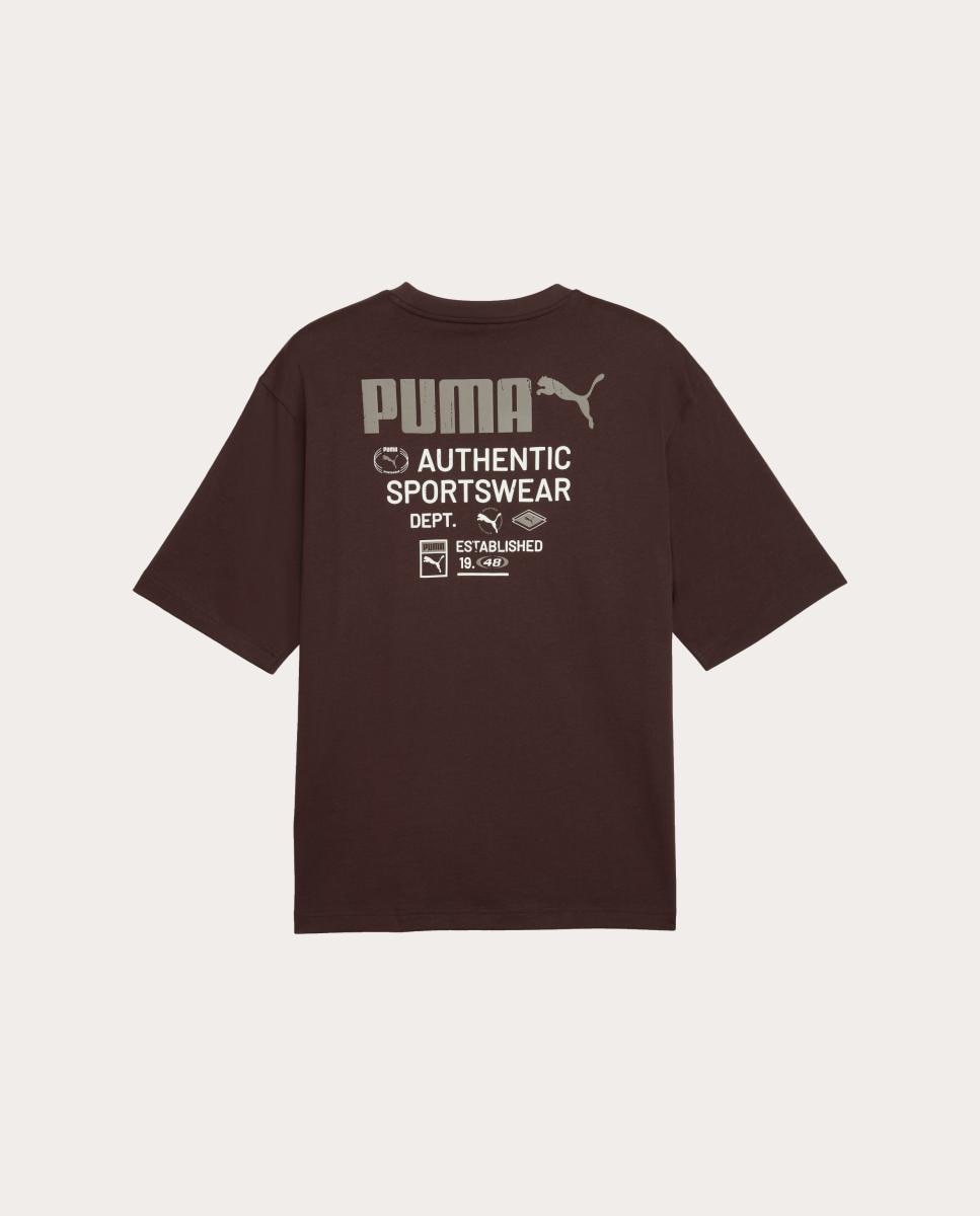 T-Shirt Casual de Homem Graphics Boxy Puma Utility Tee Puma Castanho-2