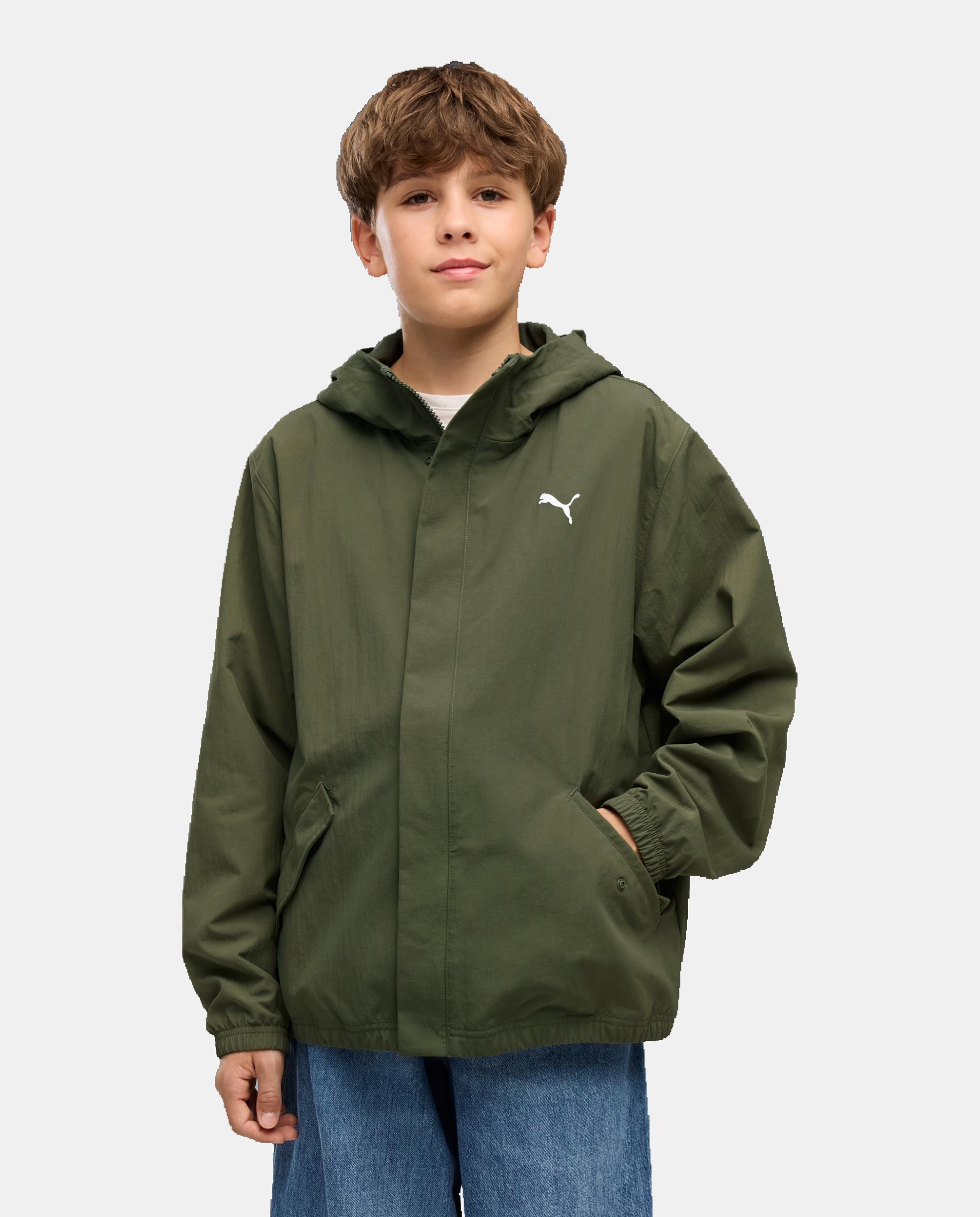 PUMA Chaqueta de Casual de Niño Fleece Lined Transeasonal Jack Verde