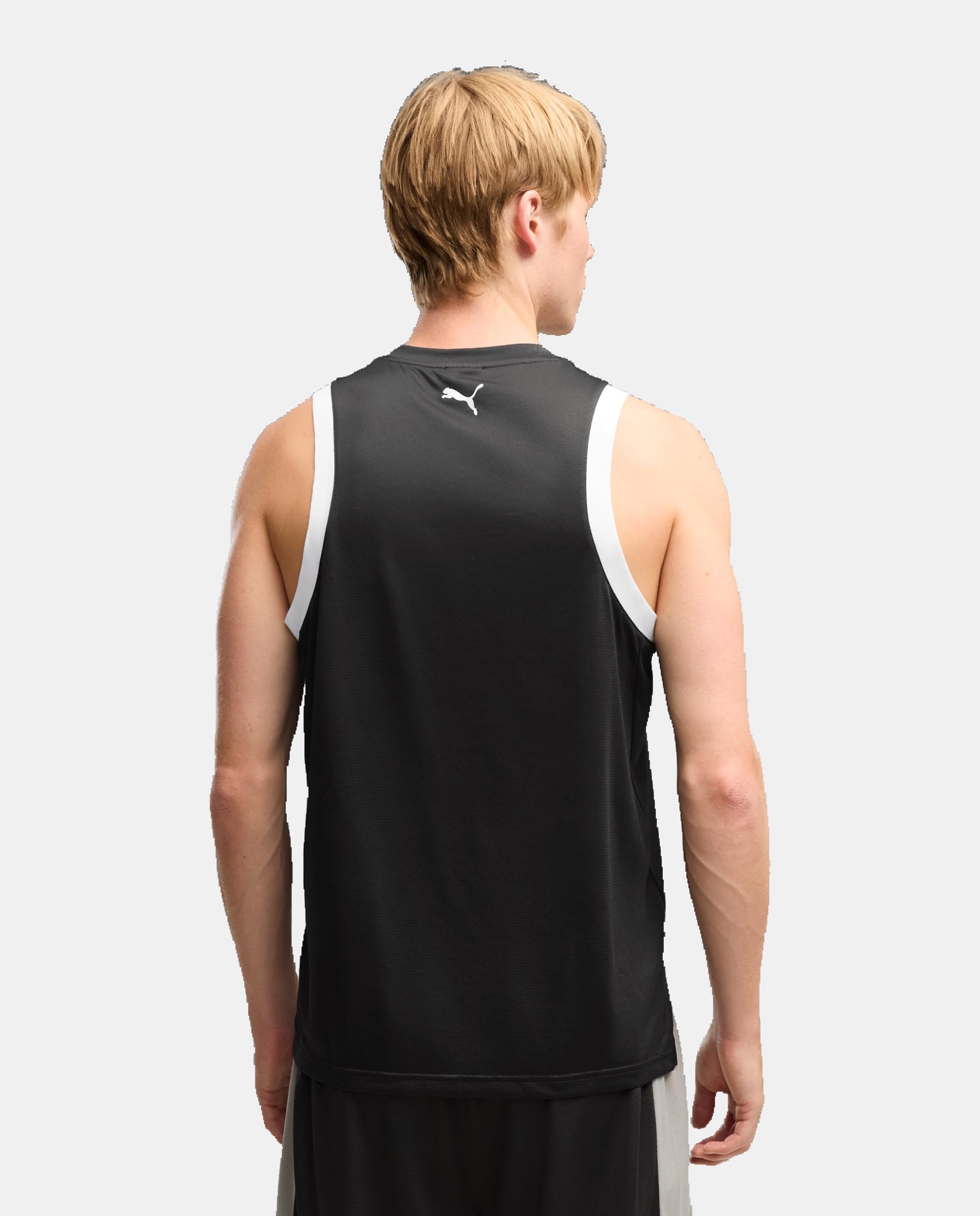 T-shirt de Manga Curta de Basquetebol de Homem Fundamentals Mesh Tank M Preto-2