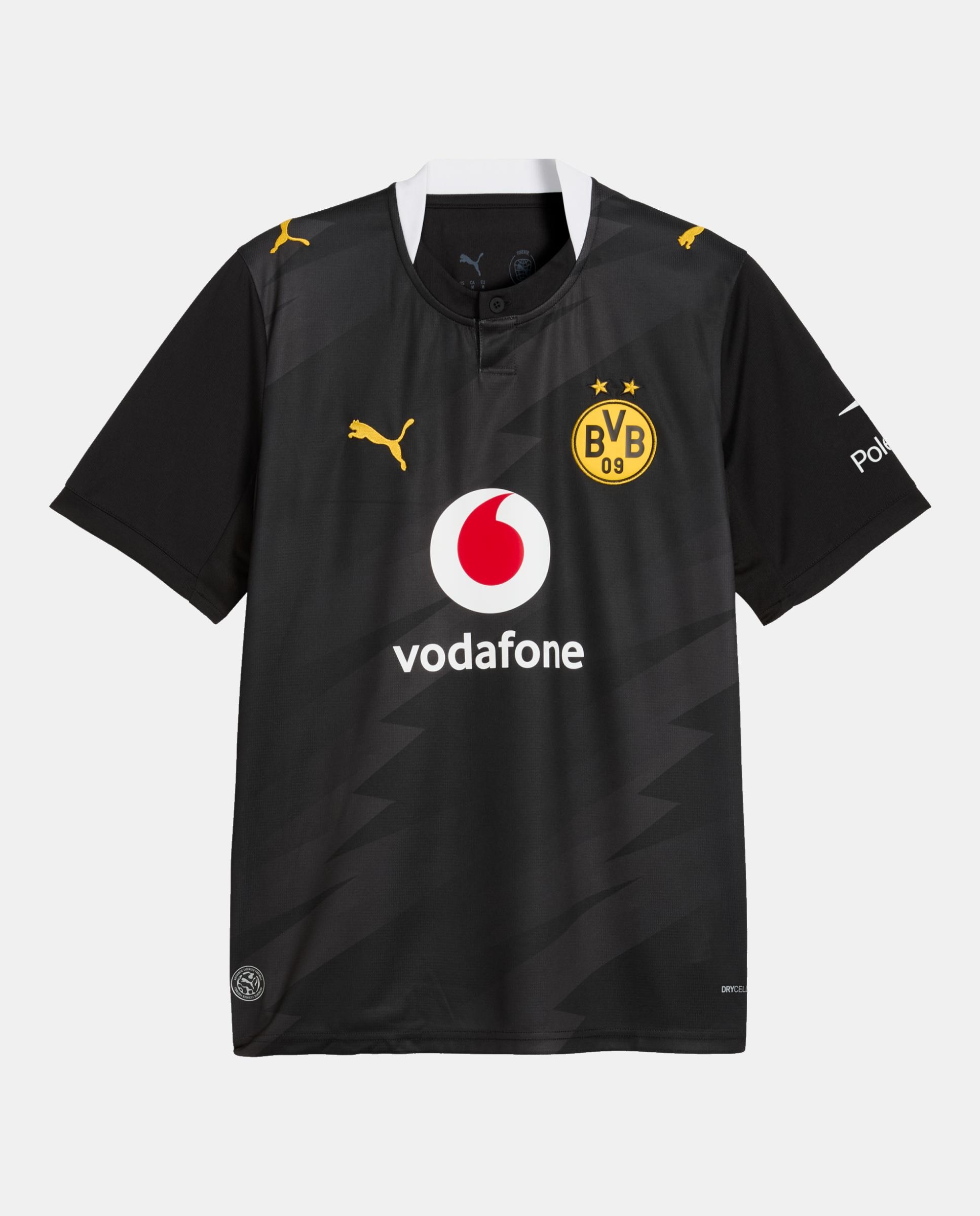T-shirt Réplica Outros Clubes de Futebol de Homem BVB Away Jersey Replica Preto-5