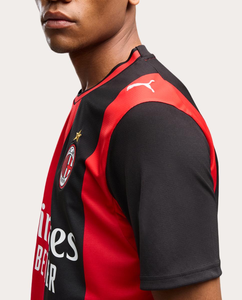 T-shirt de Futebol de Homem 1.º Equipamento AC Milan 2026-2027 Replica Preto-2