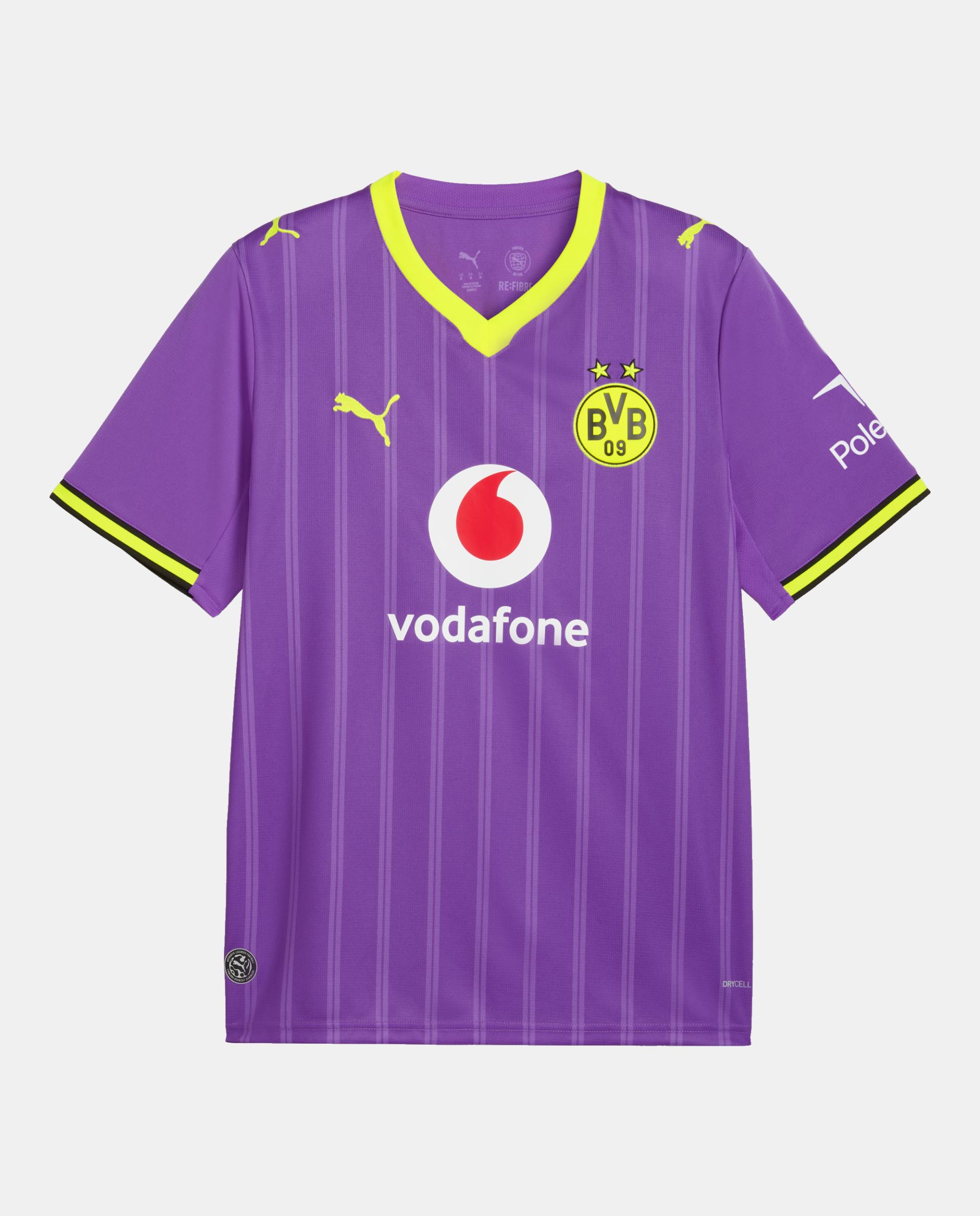T-shirt Réplicas Outros Clubes de Futebol de Homem BVB Third Jersey Replica Roxo-5