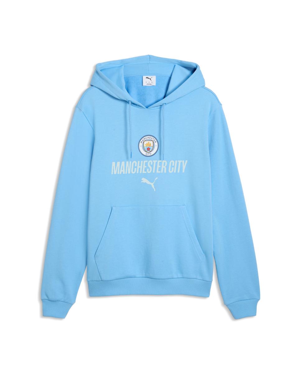 Sweatshirt de Futebol de Adulto Manchester City FtblCulture Hoodie Azul-4